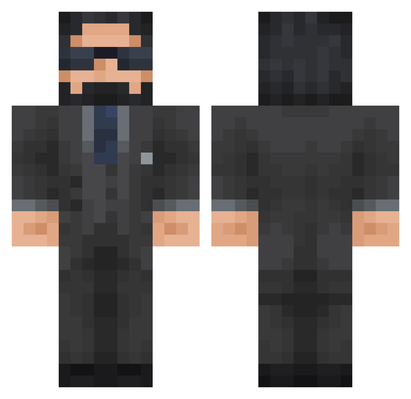 Doaksfoks Minecraft skin, front and back view