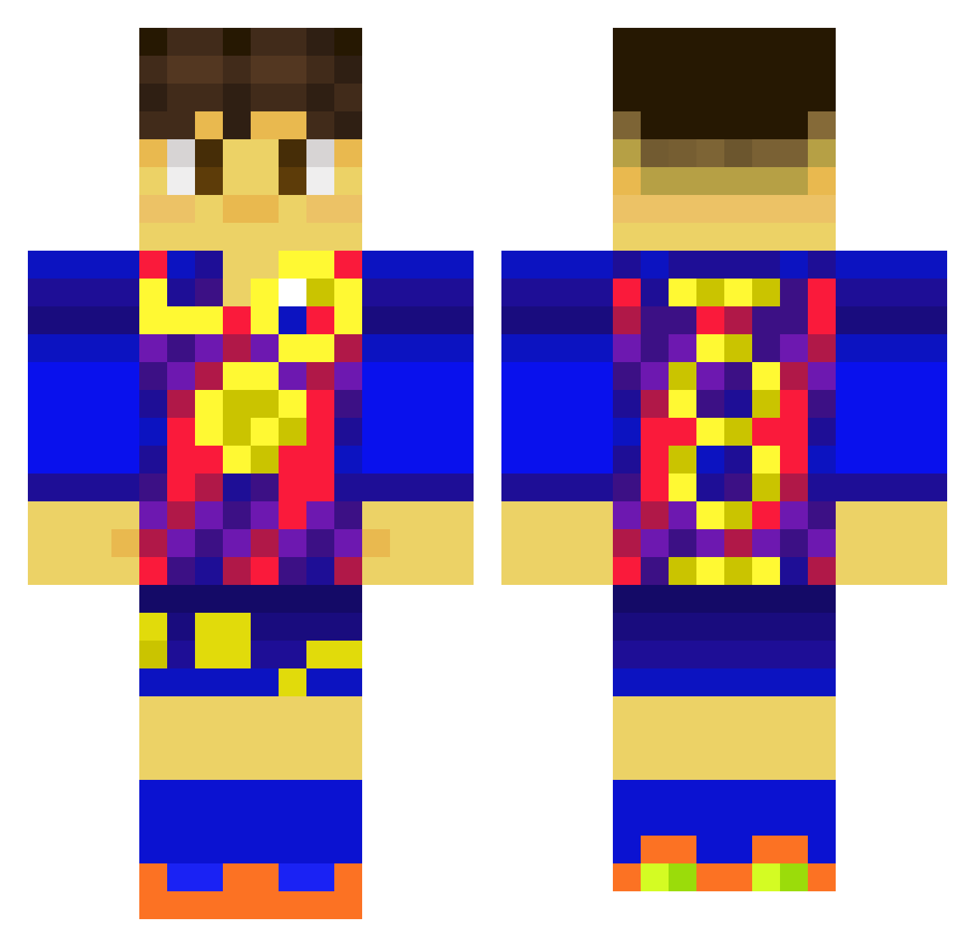 CornballJesus Minecraft skin, front and back view