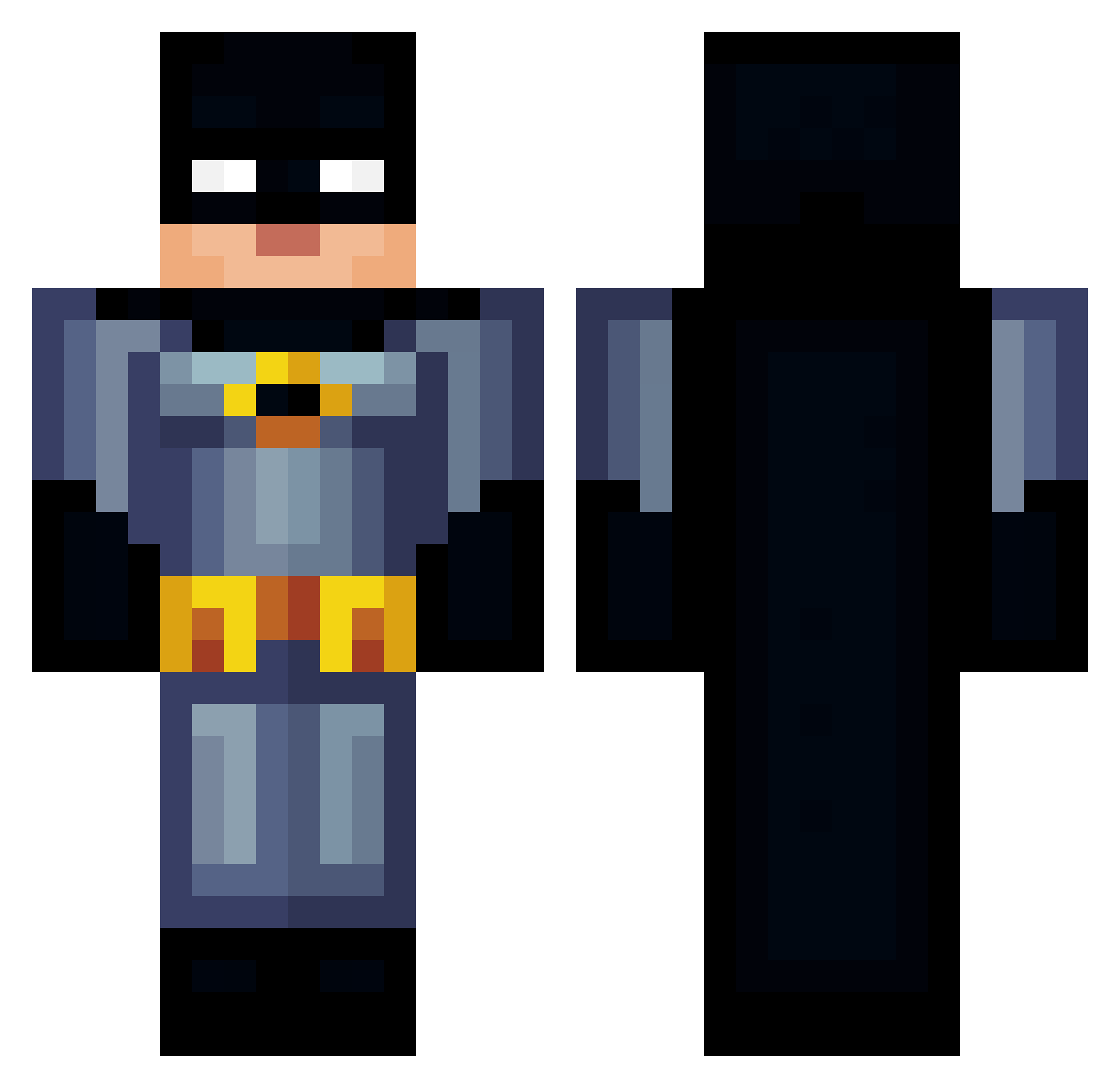 MinkAvleren Minecraft skin, front and back view