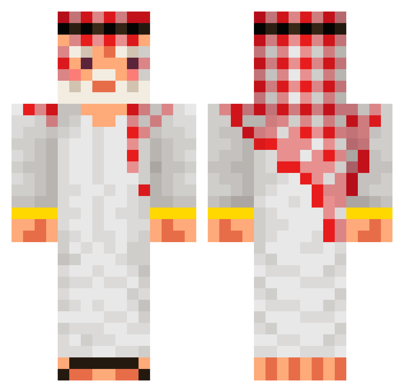 FortunerGrSports Minecraft skin, front and back view