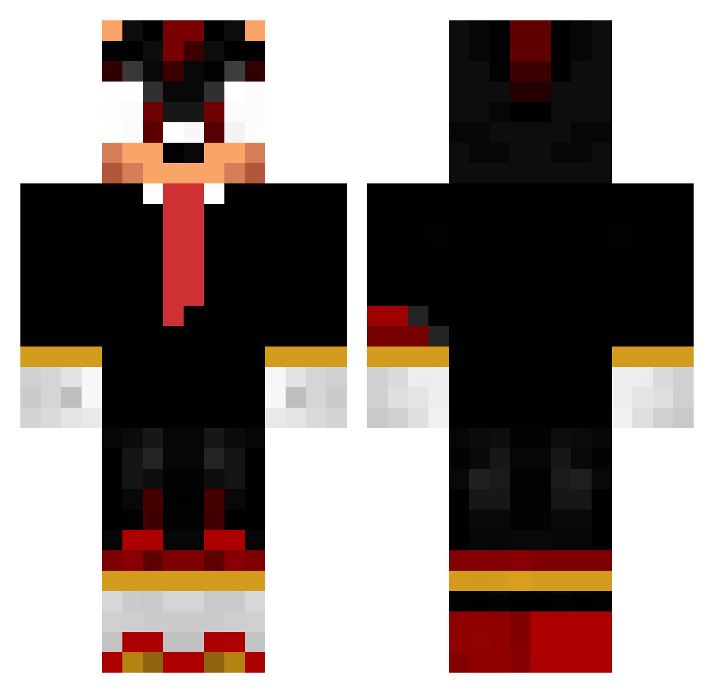 DOZORCA_1 Minecraft skin, front and back view