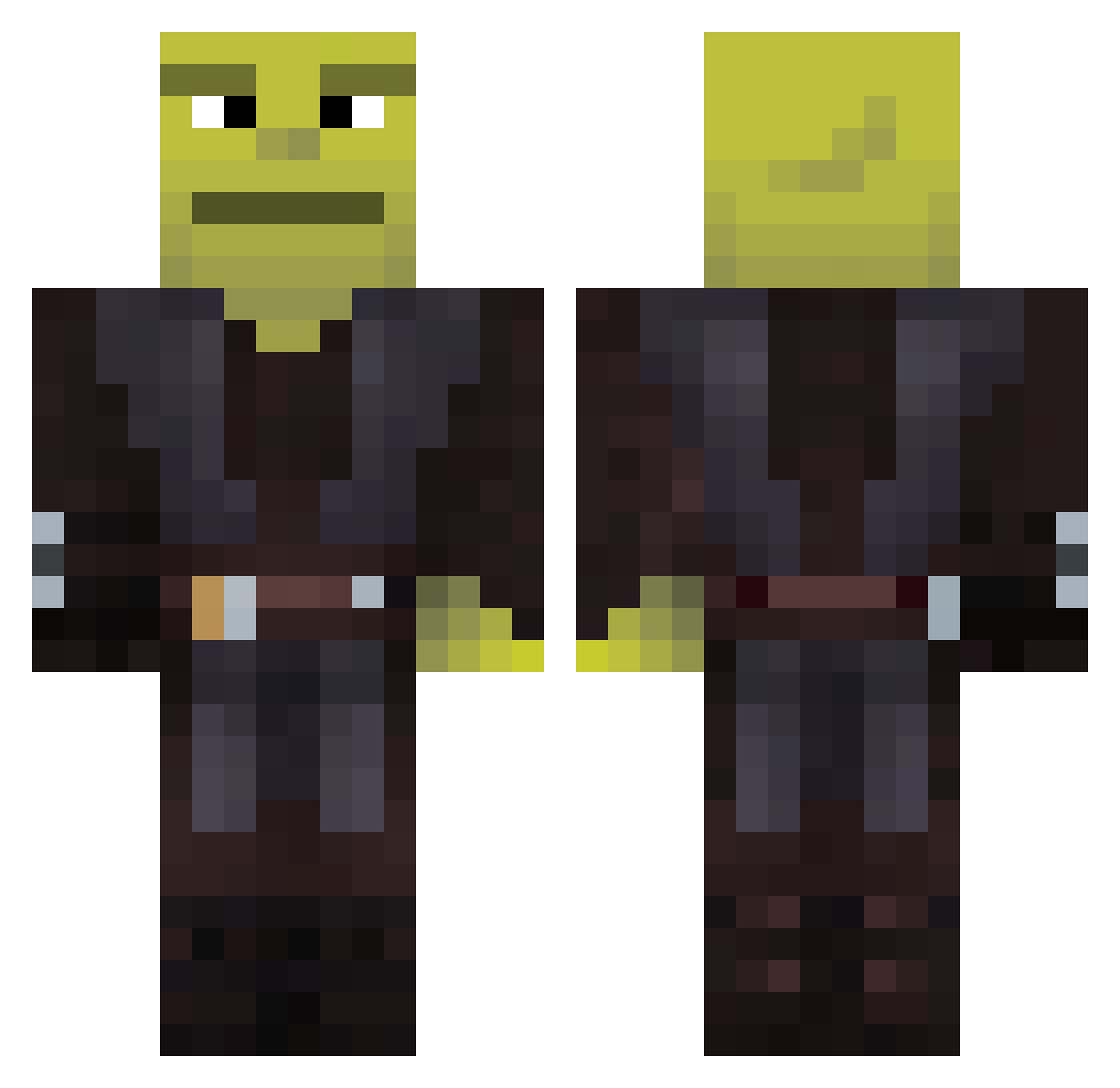 Shrek_Skywalker Minecraft skin, front and back view