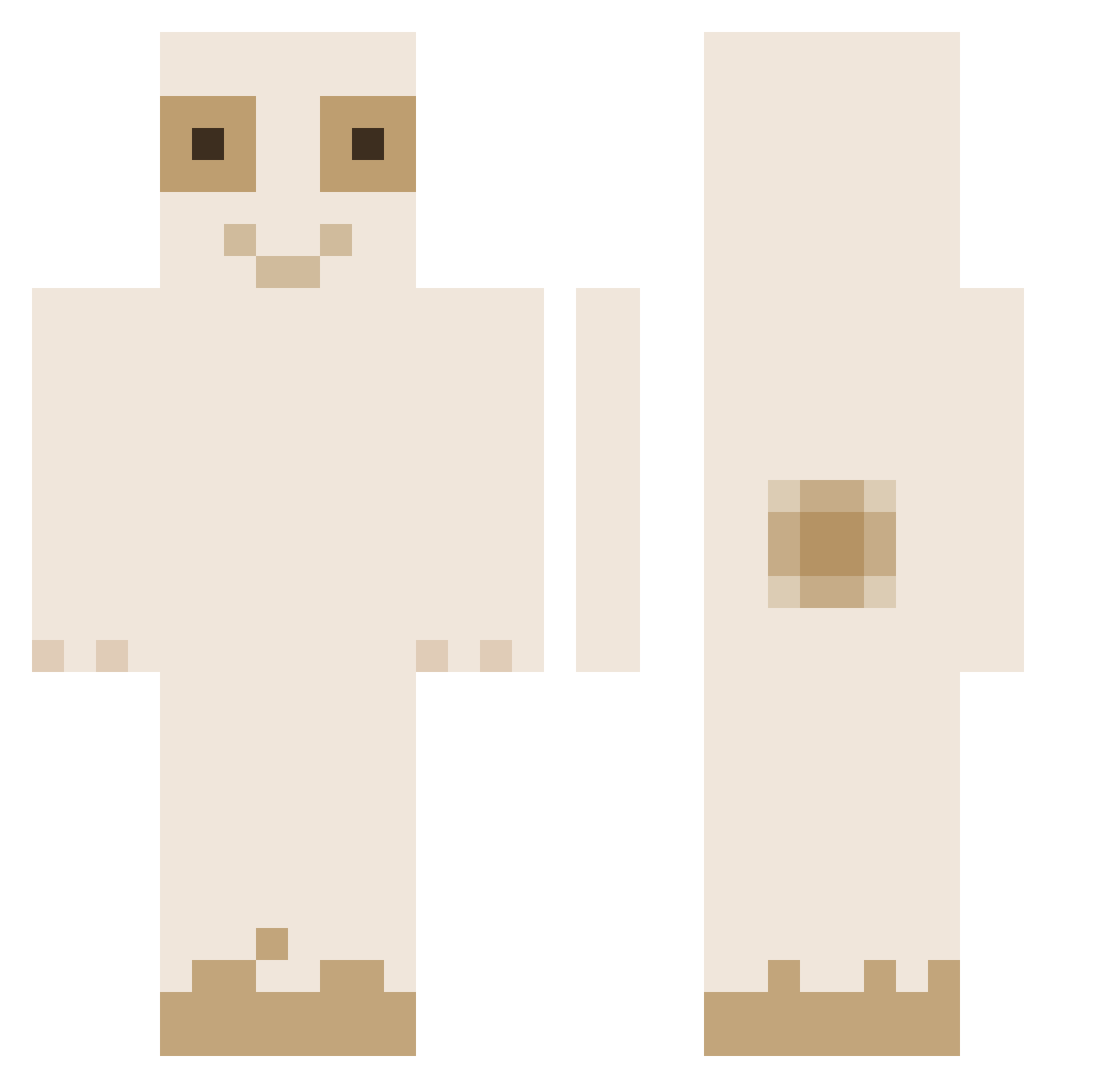 MuffinManSam Minecraft skin, front and back view