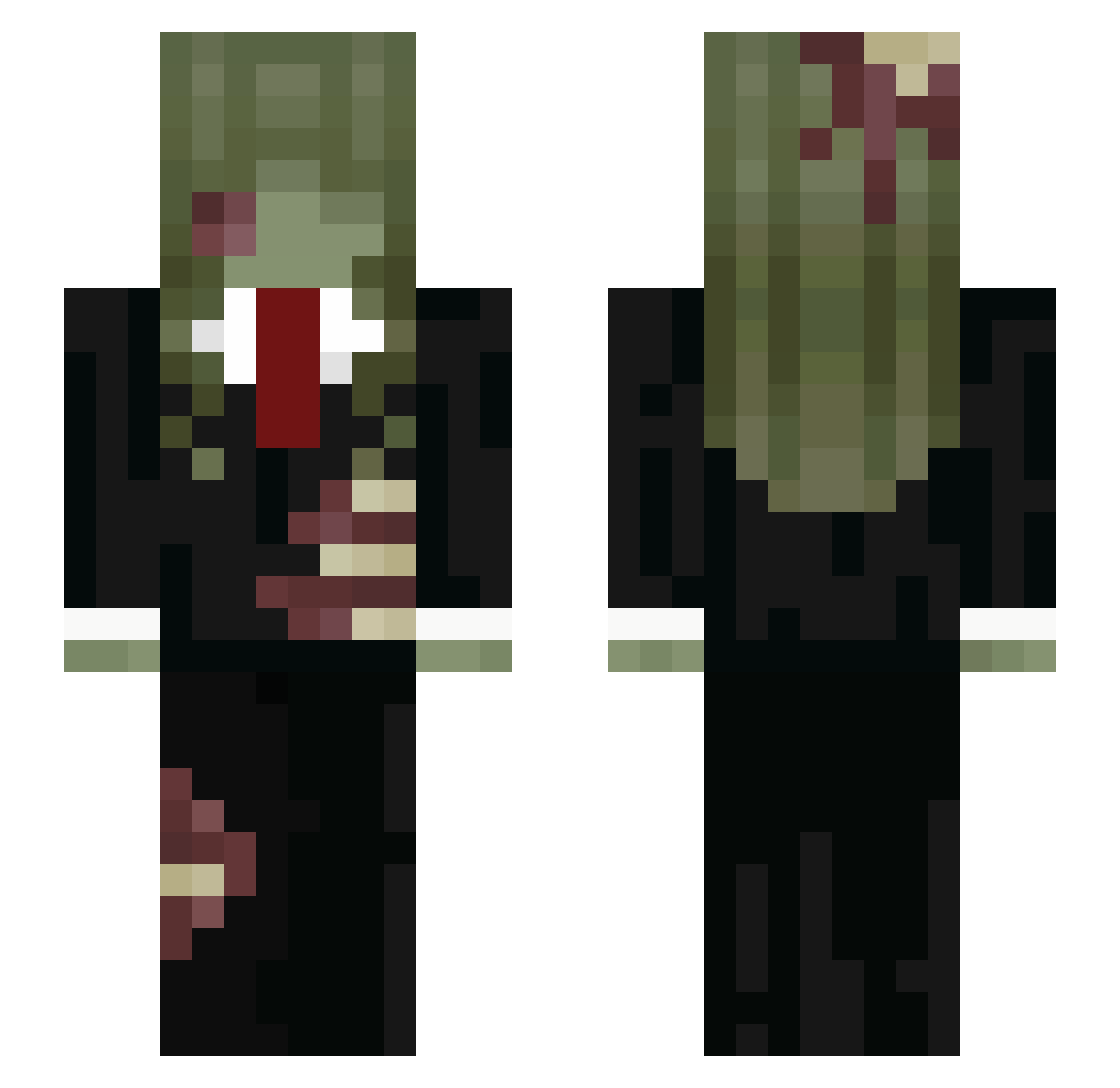 Ghosty4th Minecraft skin, front and back view
