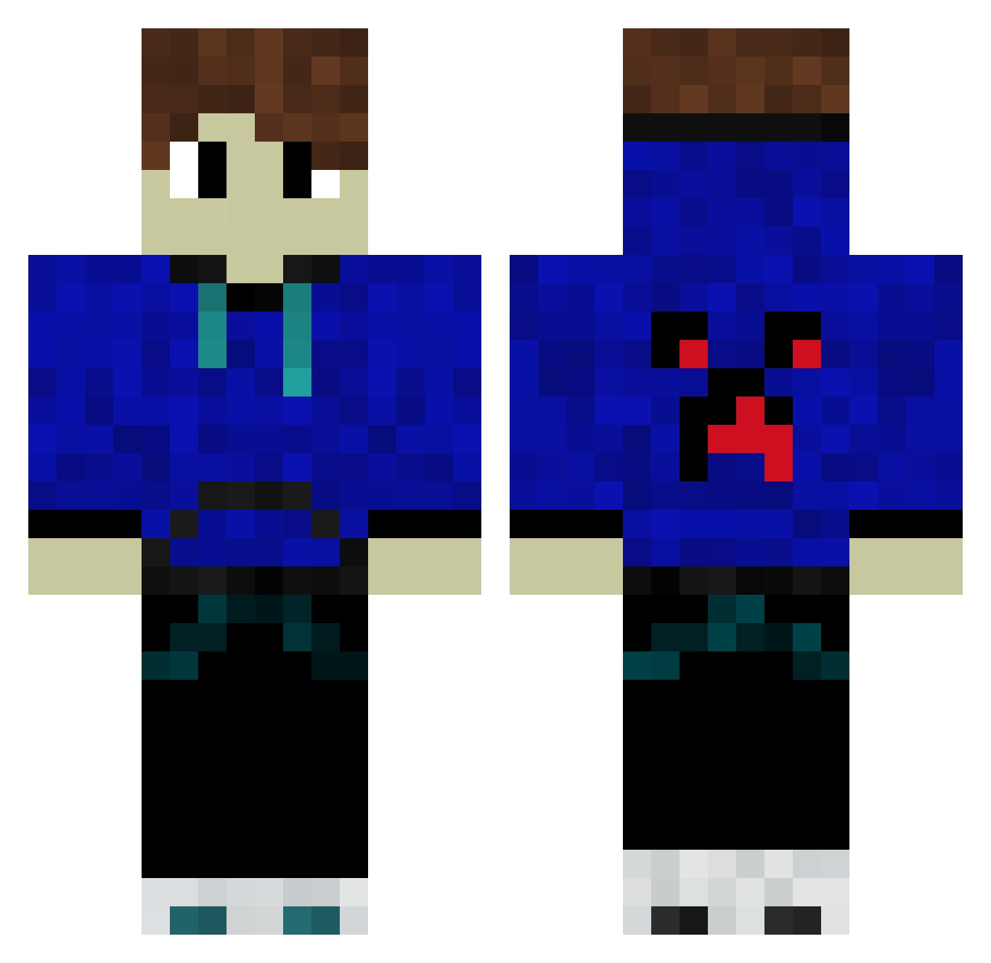 RoninsBlood Minecraft skin, front and back view