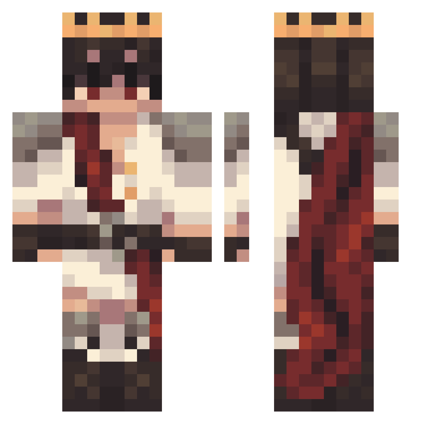RADiologists Minecraft skin, front and back view