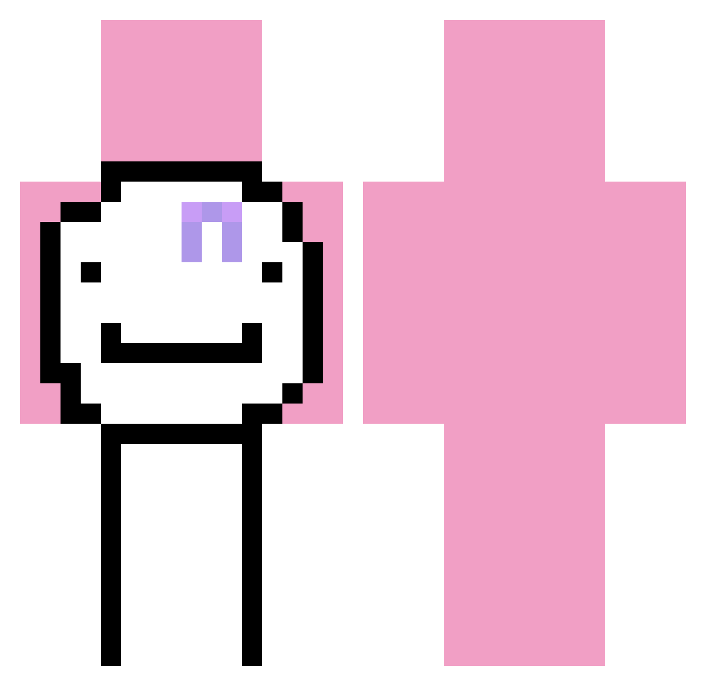 Pxssolo Minecraft skin, front and back view