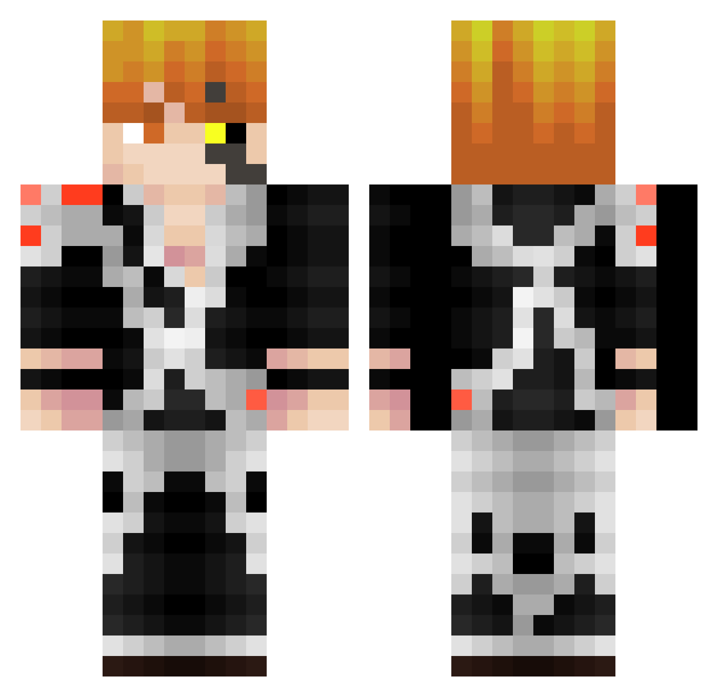 __sub Minecraft skin, front and back view
