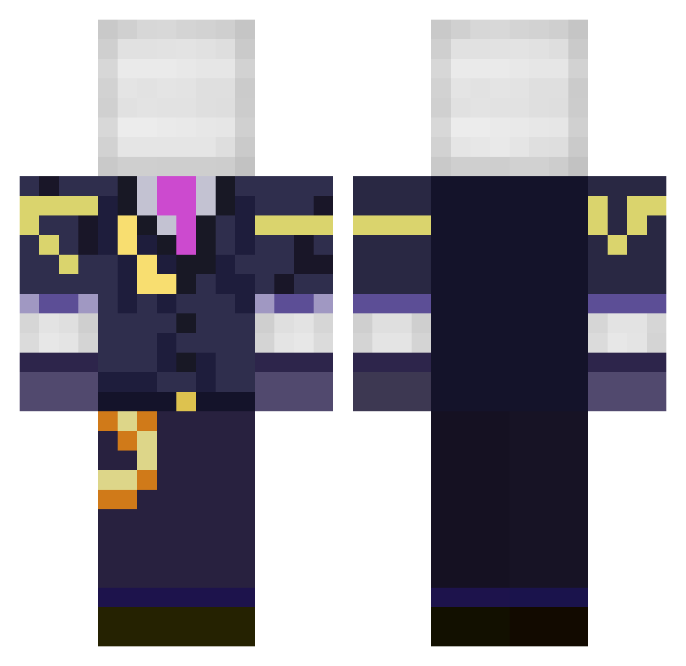ItzzNoctis Minecraft skin, front and back view