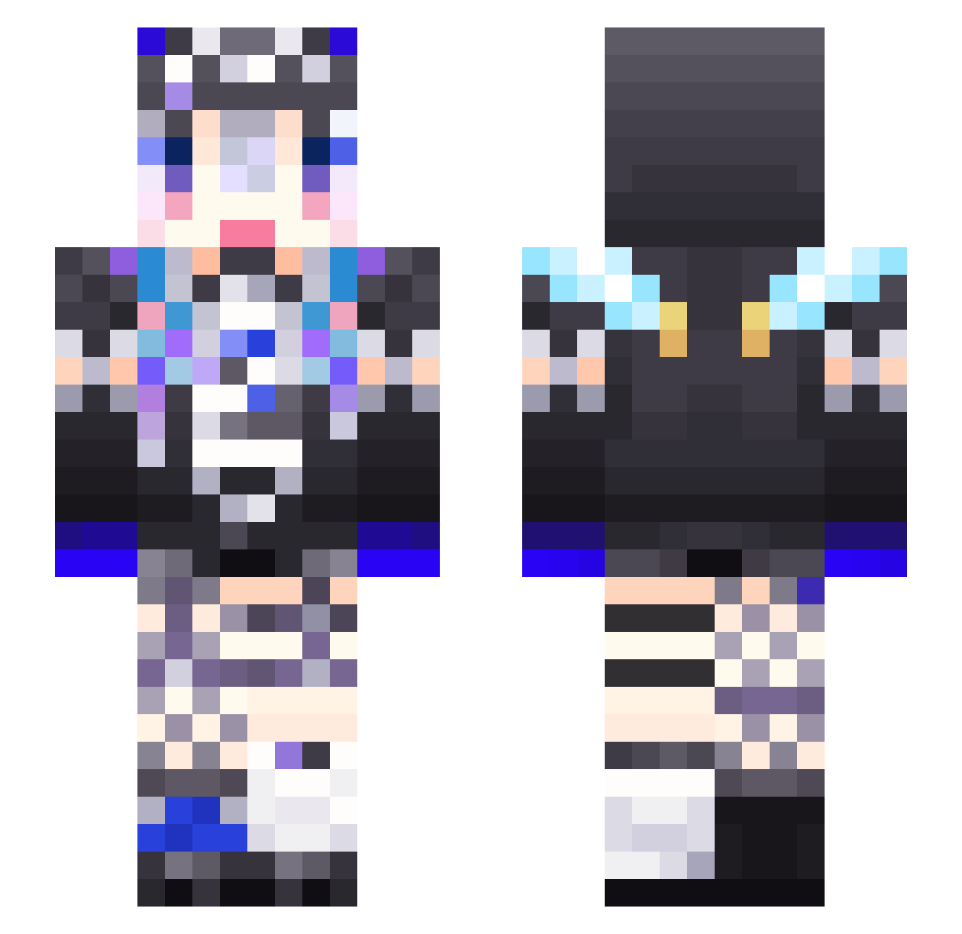 Xpoteto Minecraft skin, front and back view