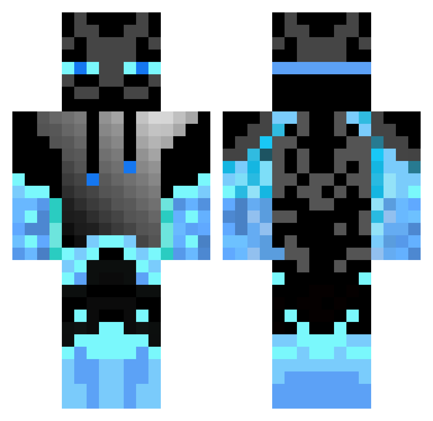 Zekii_YT Minecraft skin, front and back view