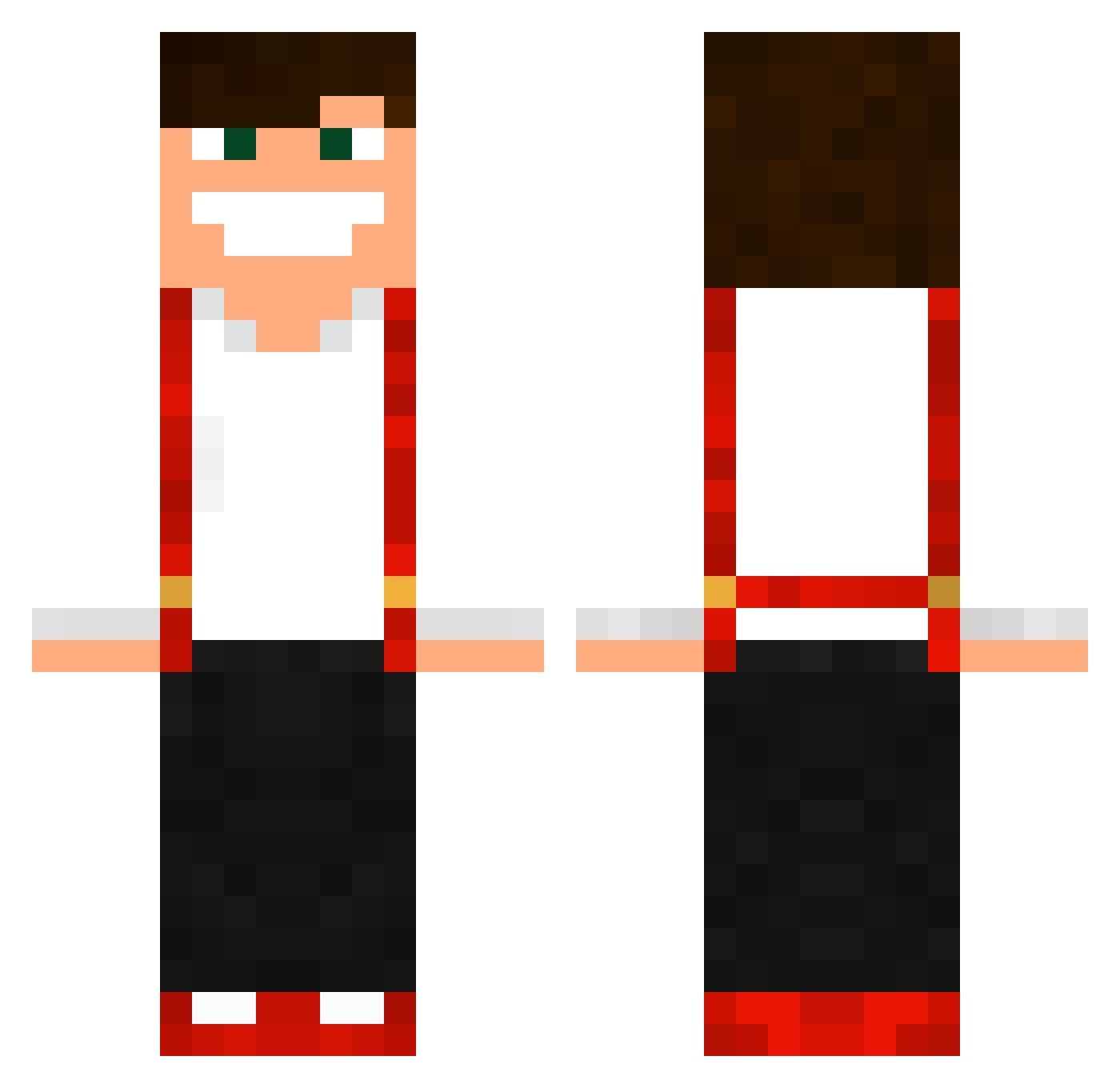 pvp_worrior Minecraft skin, front and back view