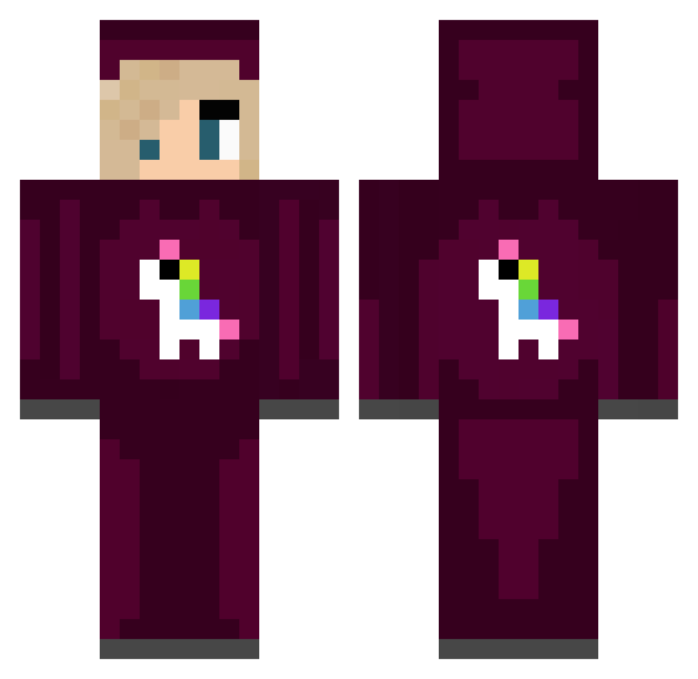 Mr_EinhornPvP Minecraft skin, front and back view