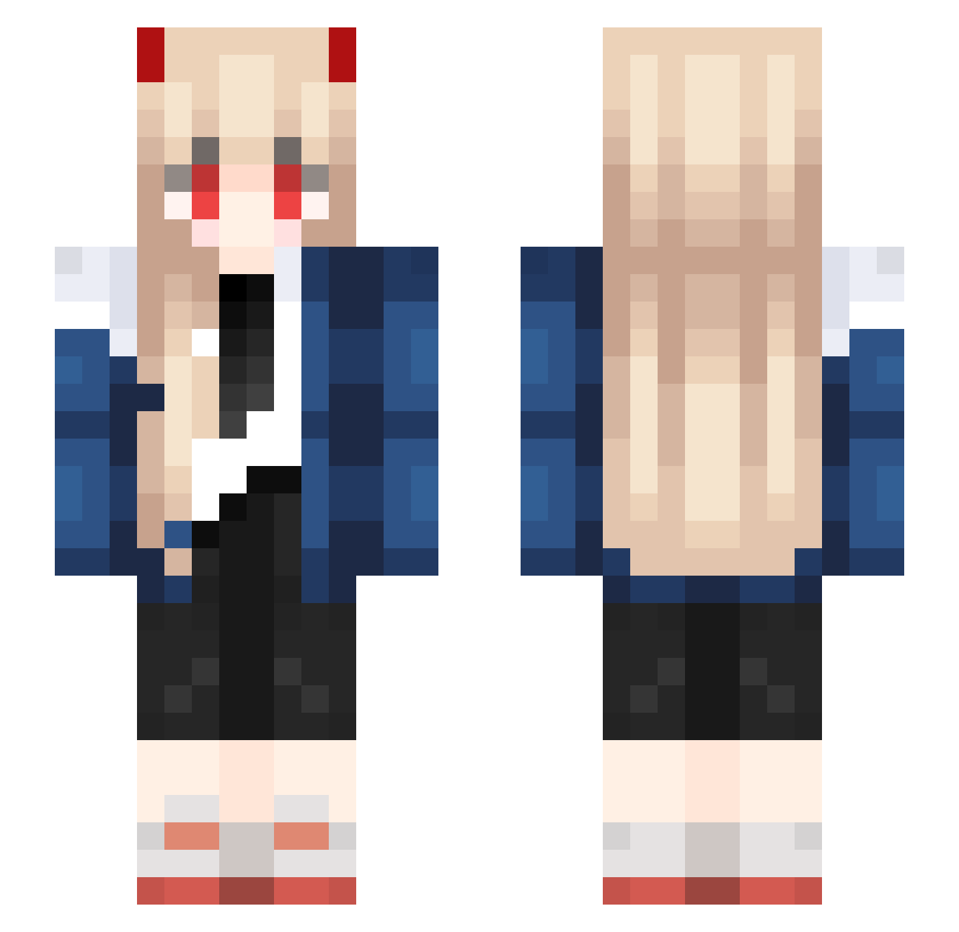 HTIR Minecraft skin, front and back view