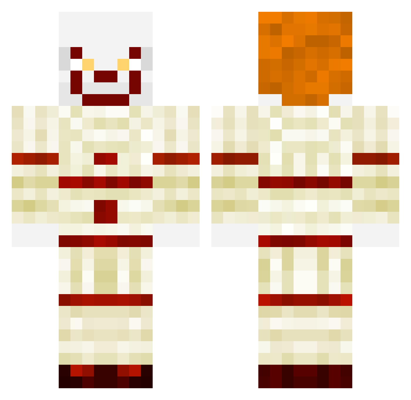 Macreadinho Minecraft skin, front and back view