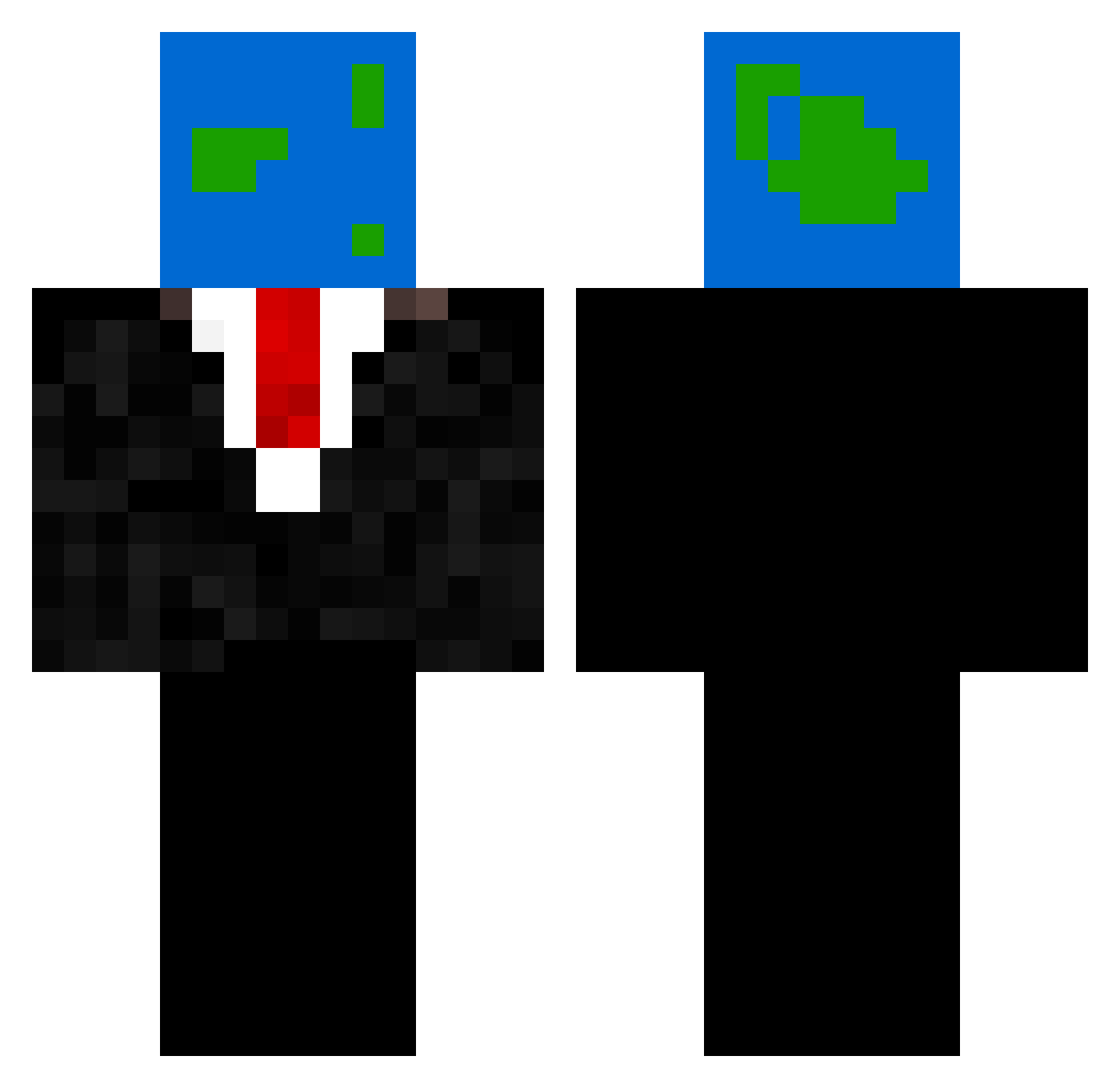 RunningStump Minecraft skin, front and back view