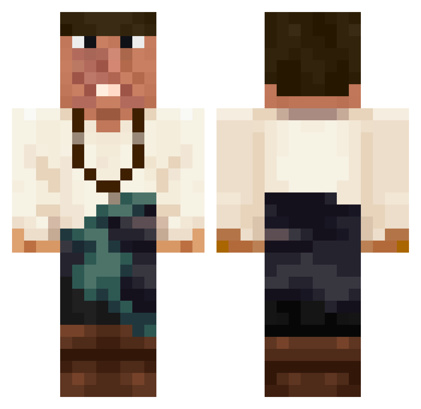 YiBushiE Minecraft skin, front and back view