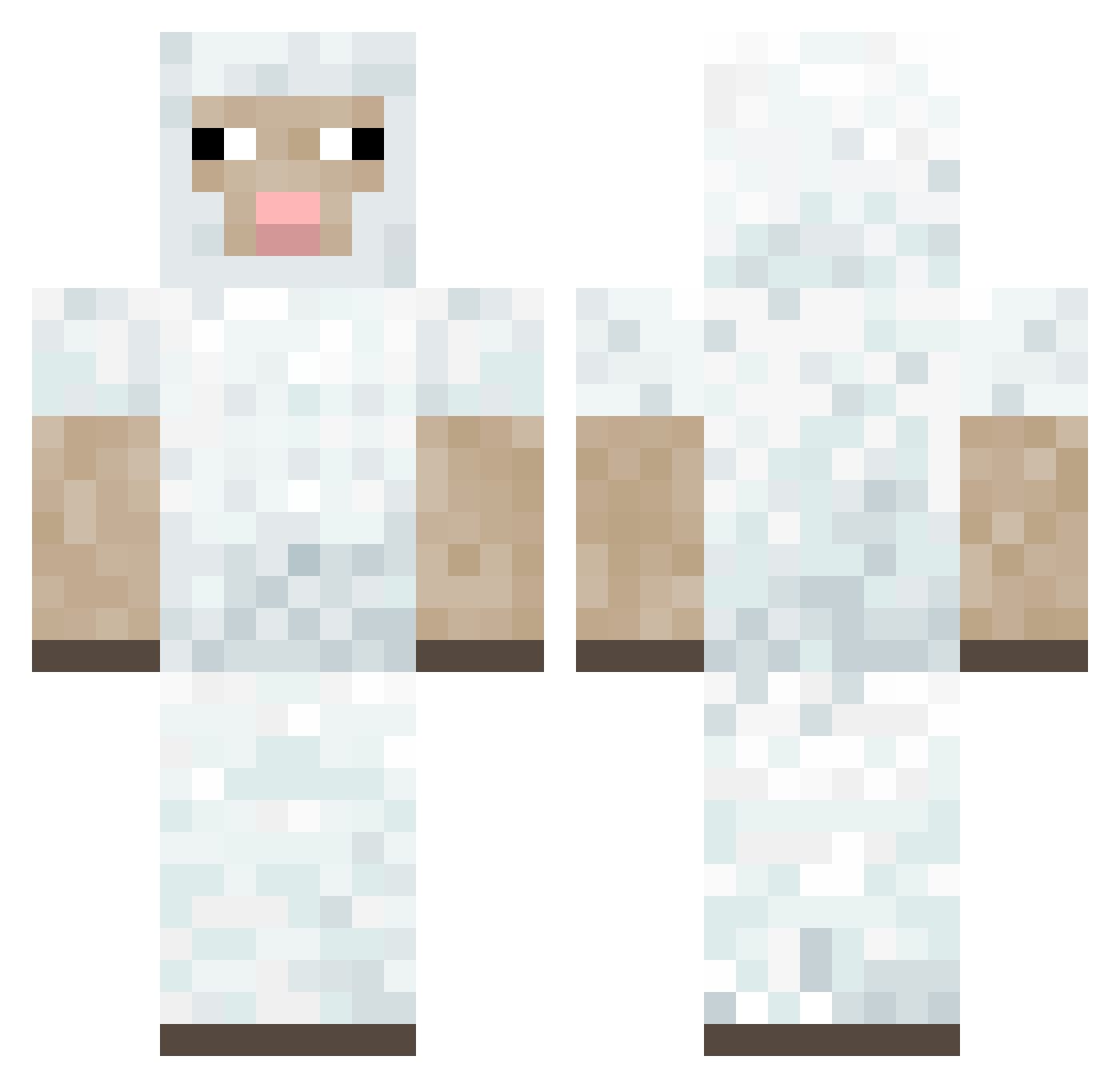 luciolex Minecraft skin, front and back view