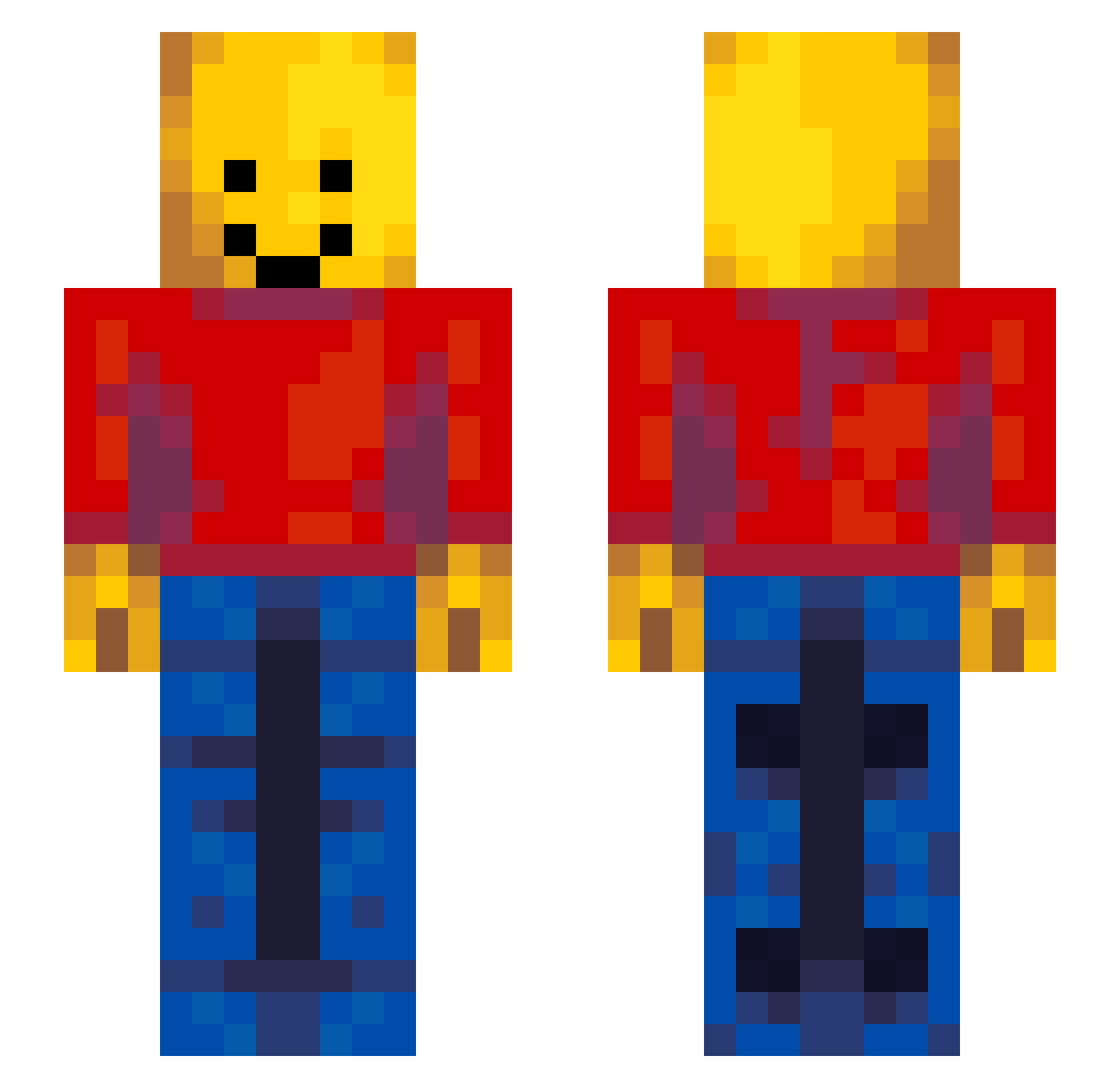 Ahm5d Minecraft skin, front and back view