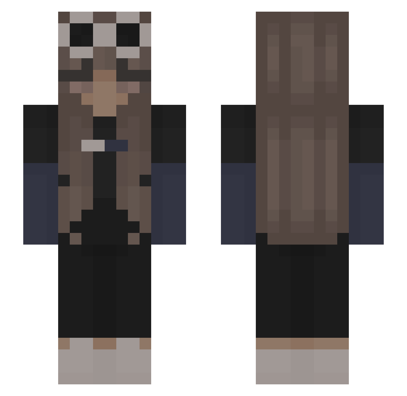 kouzelnazelvicka Minecraft skin, front and back view