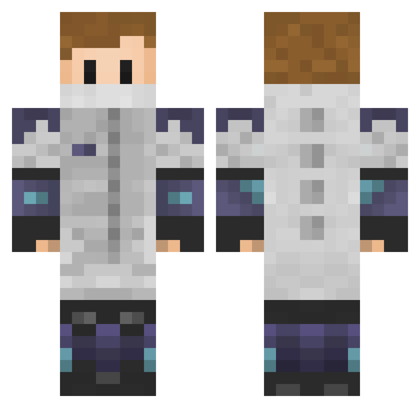 Tiptop Minecraft skin, front and back view