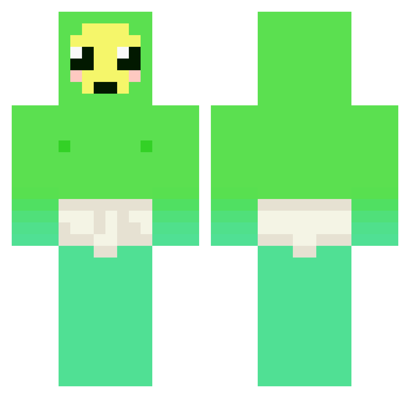 angelofsloth Minecraft skin, front and back view