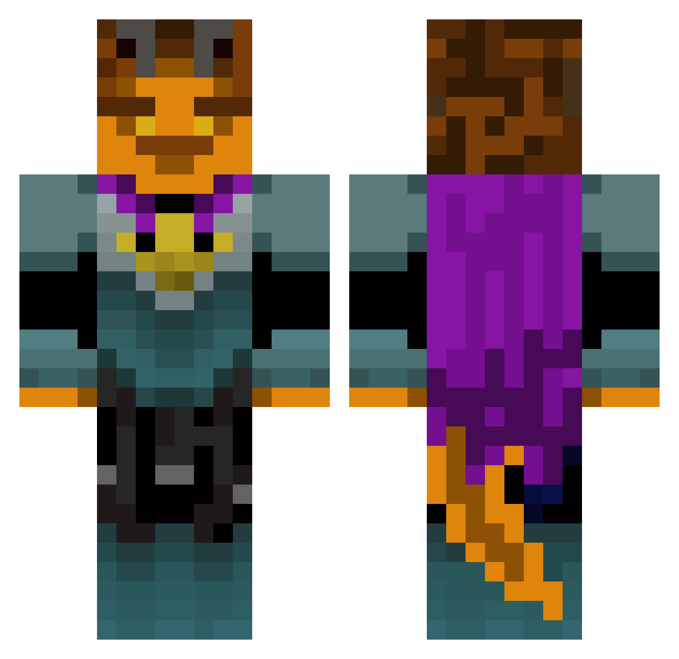 SixDouble6 Minecraft skin, front and back view