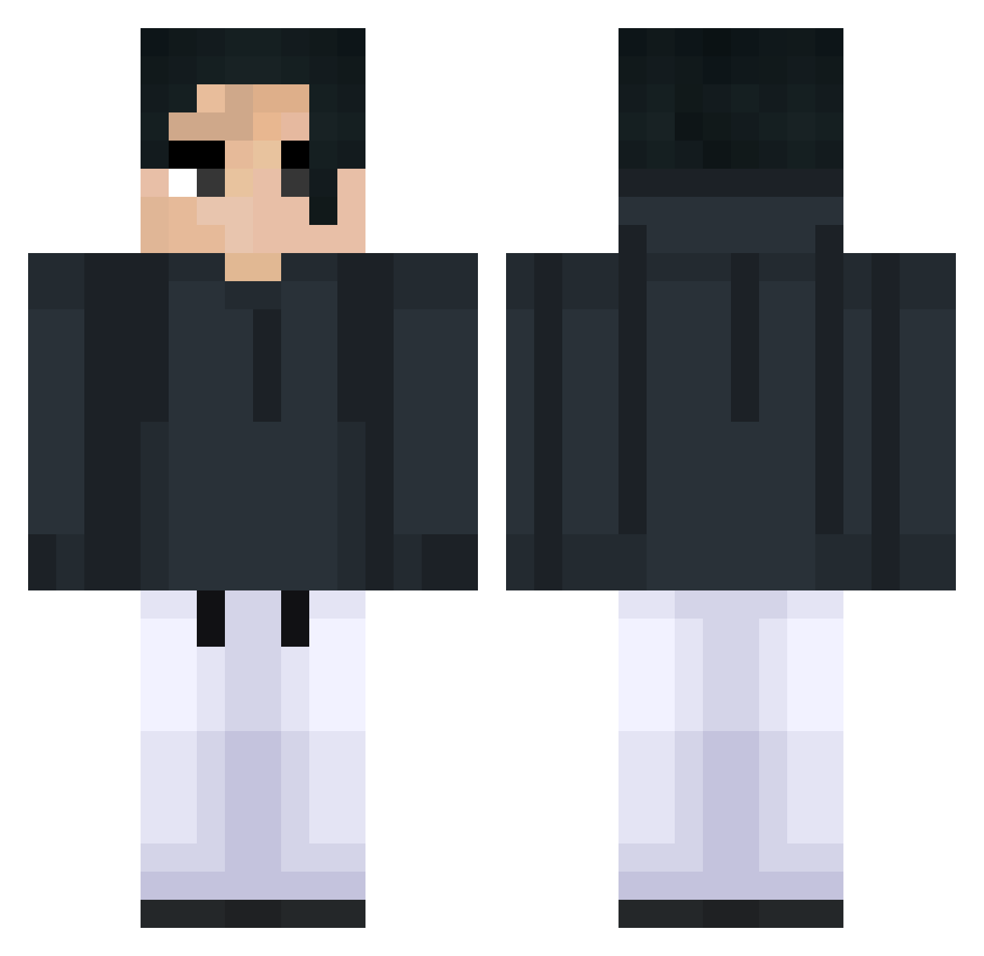 SmellieToes Minecraft skin, front and back view