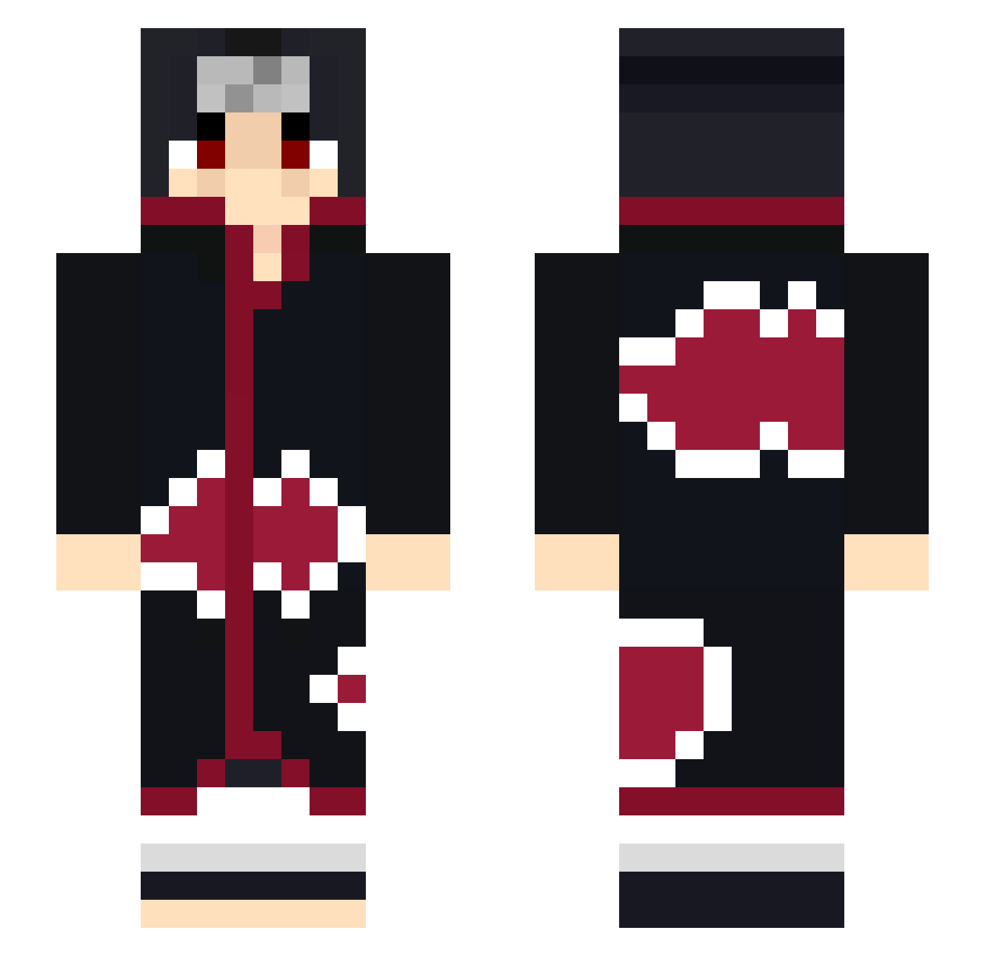 Necrovian Minecraft skin, front and back view