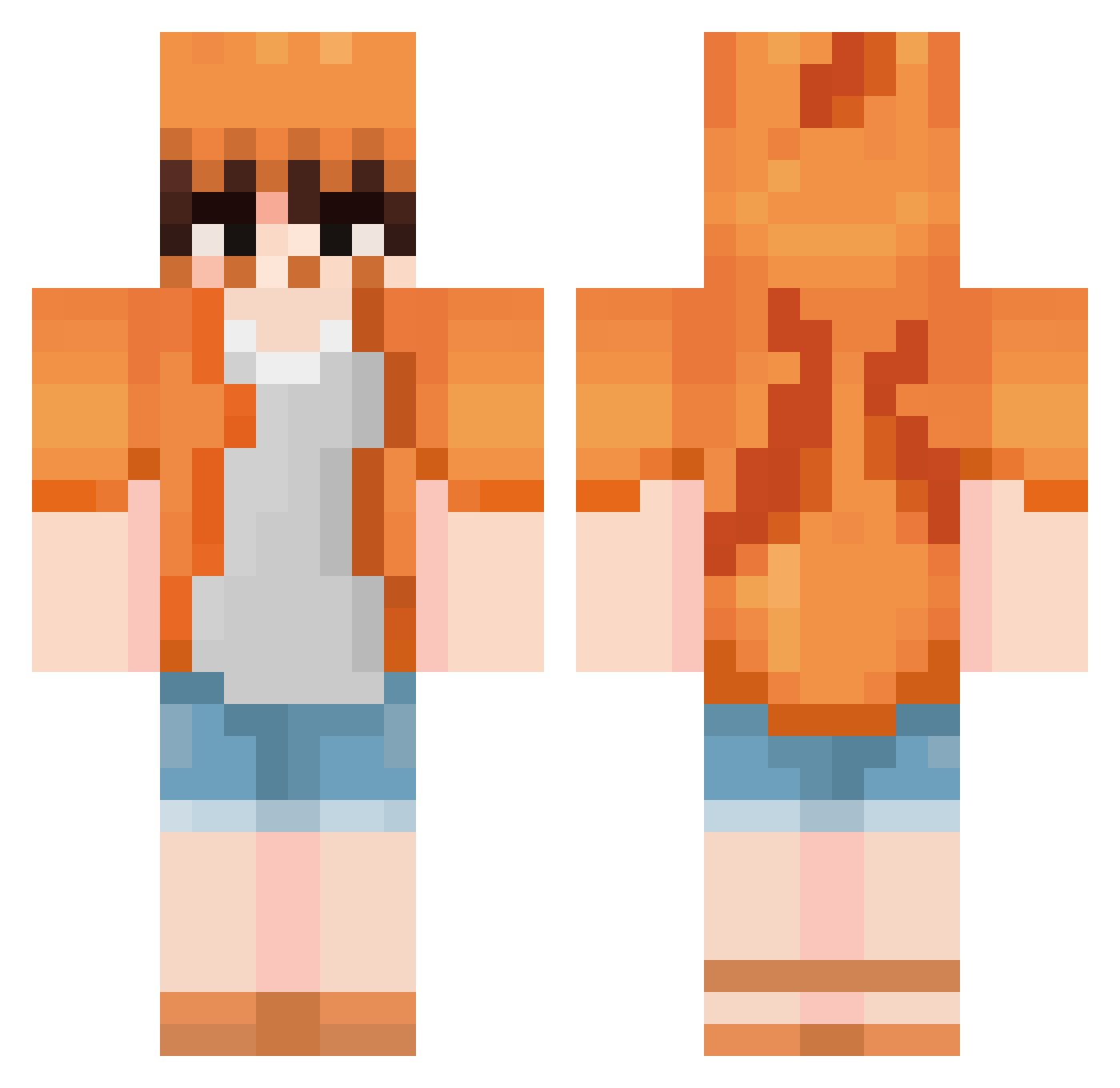 VermillionGaz Minecraft skin, front and back view