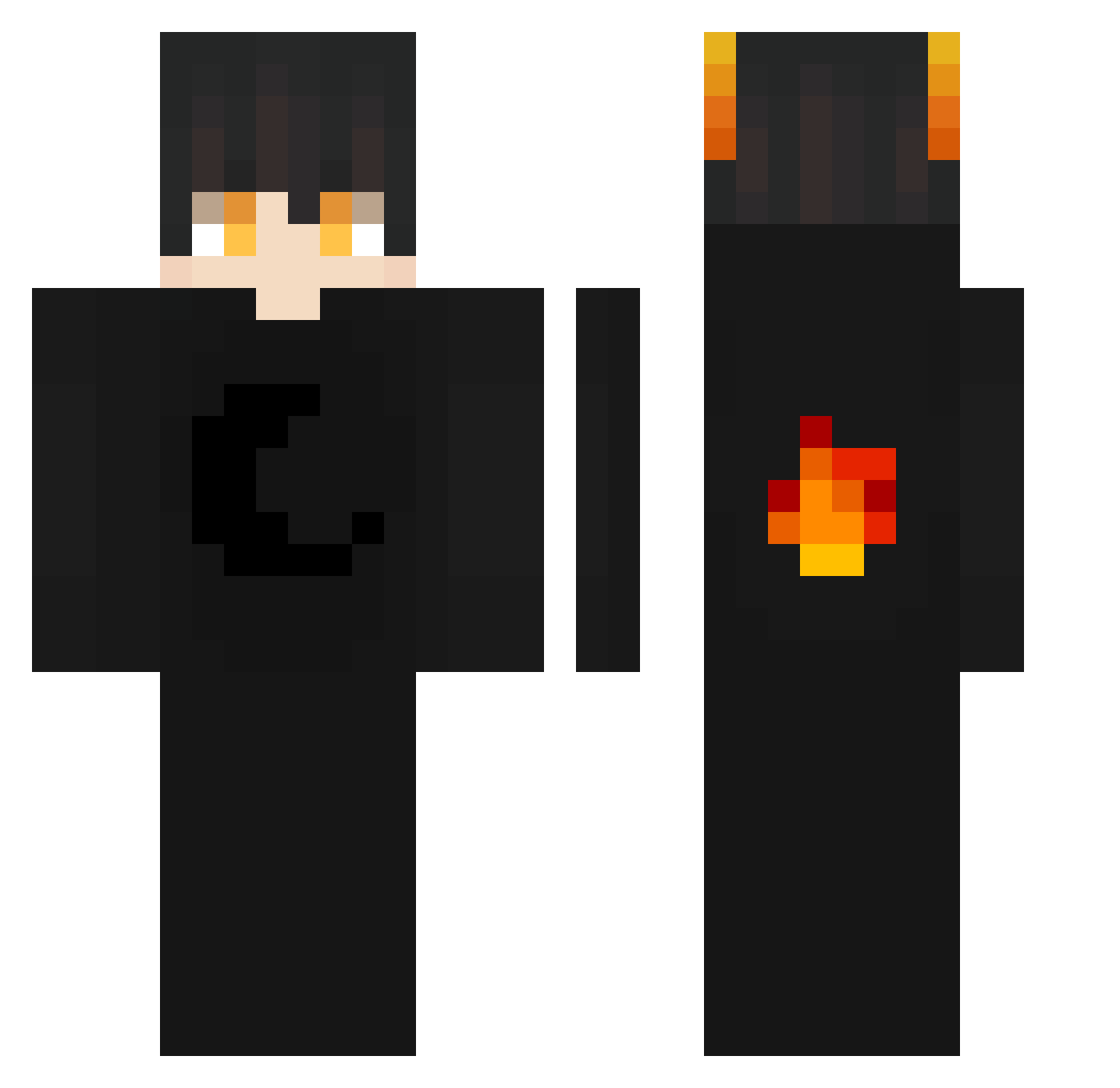 xDepression Minecraft skin, front and back view