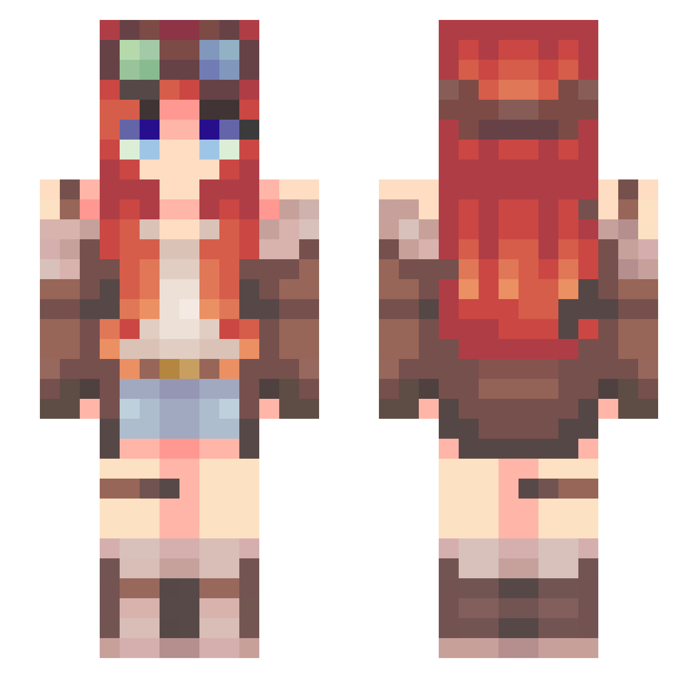 M__Cookie Minecraft skin, front and back view