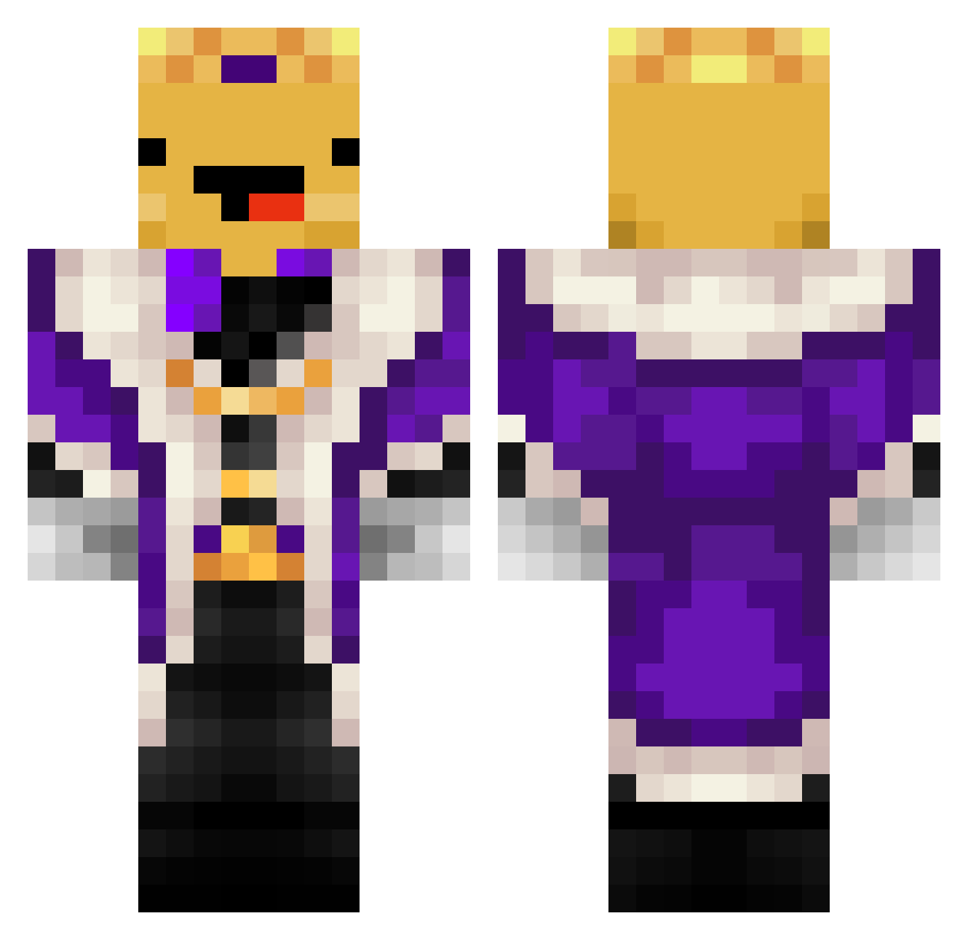 JaymunCz Minecraft skin, front and back view