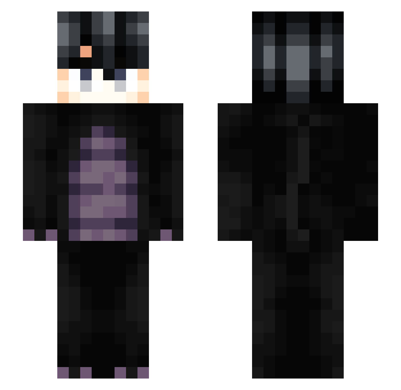 heymisterpopo Minecraft skin, front and back view