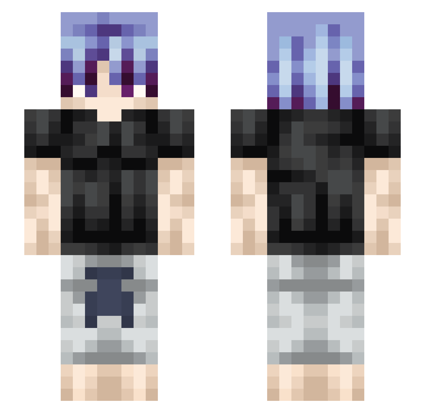 MR_DLN Minecraft skin, front and back view