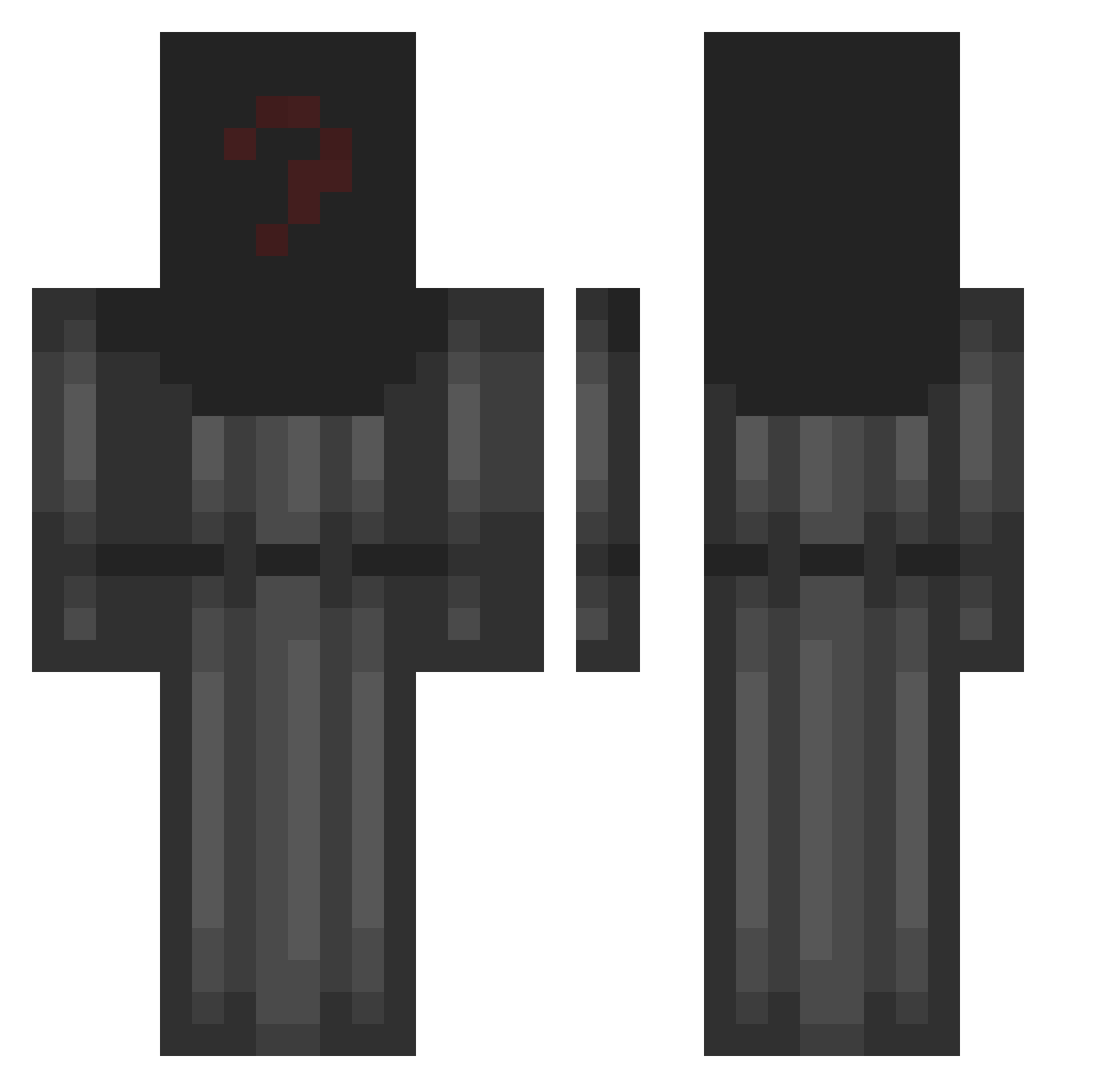 Algrate Minecraft skin, front and back view