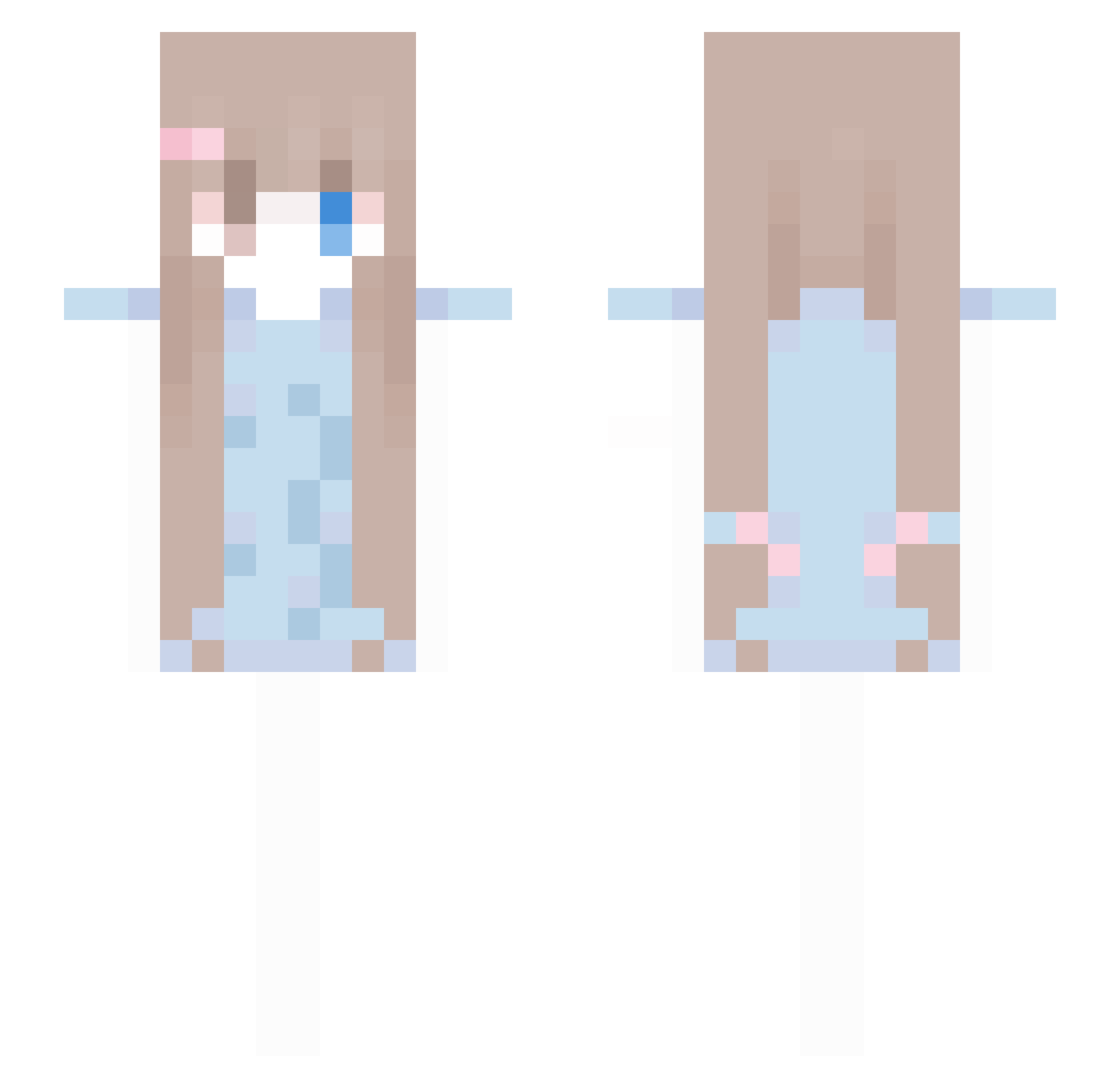 slenderonnie Minecraft skin, front and back view