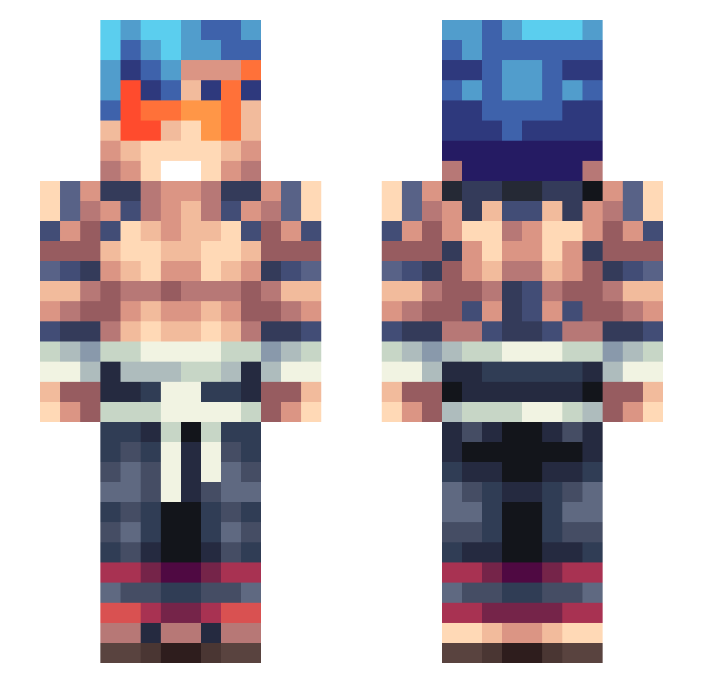 Stidd Minecraft skin, front and back view