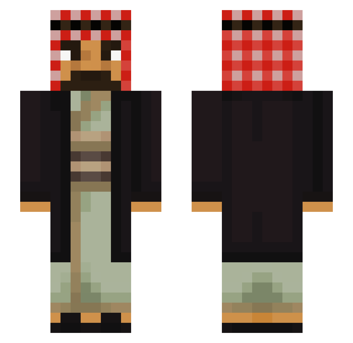 Dasg00d Minecraft skin, front and back view