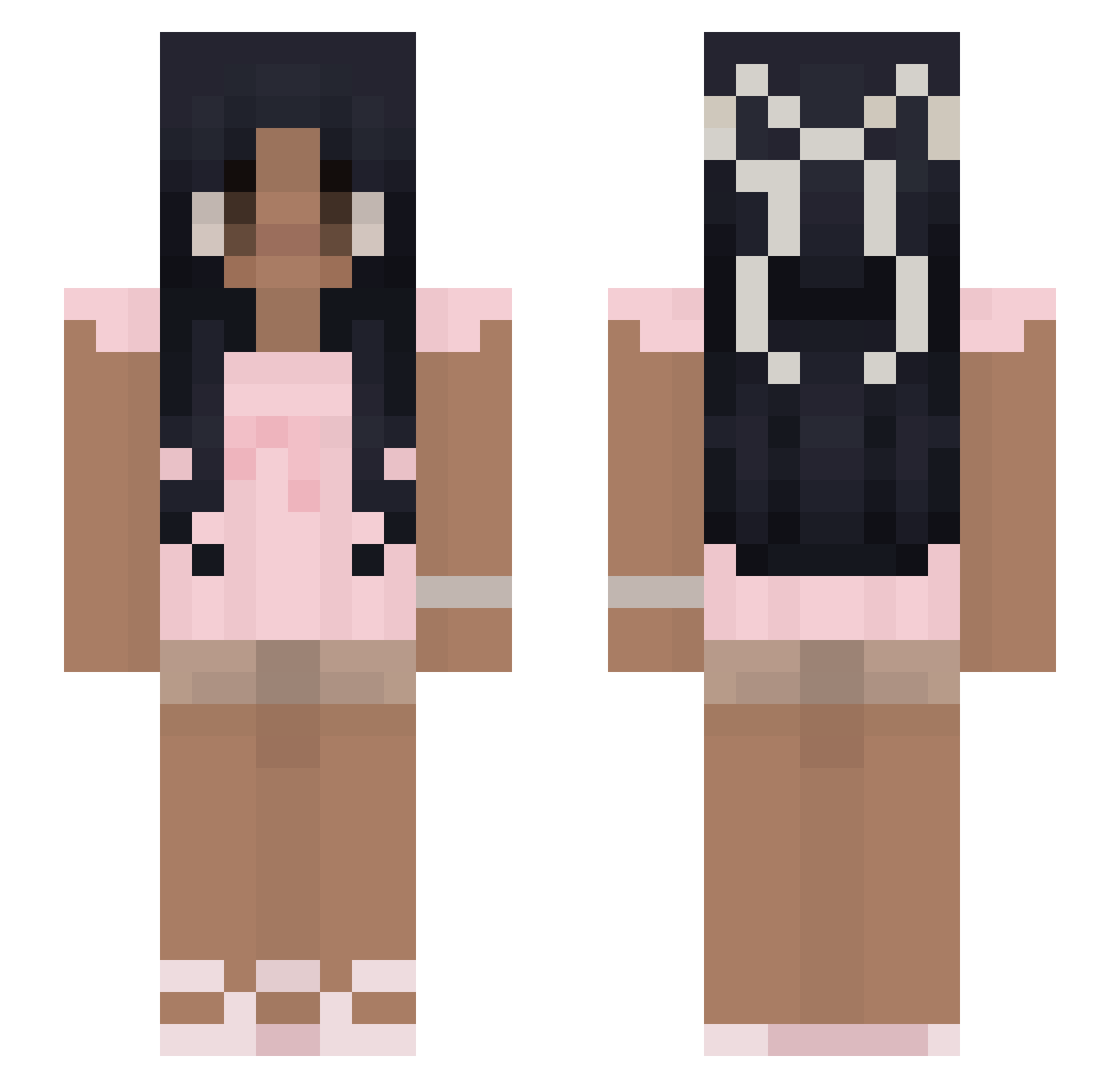 cayprisun Minecraft skin, front and back view