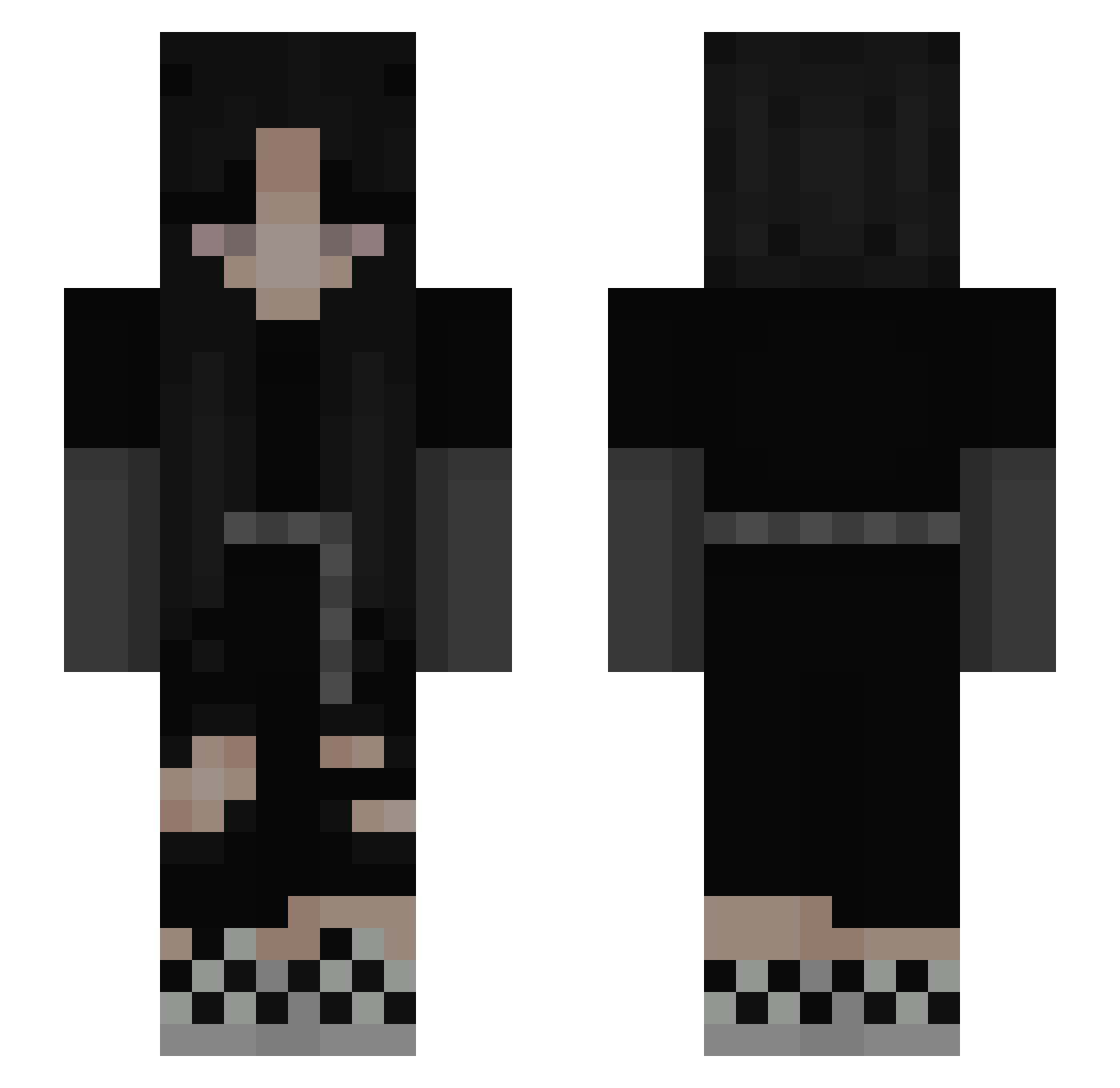 Radially Minecraft skin, front and back view