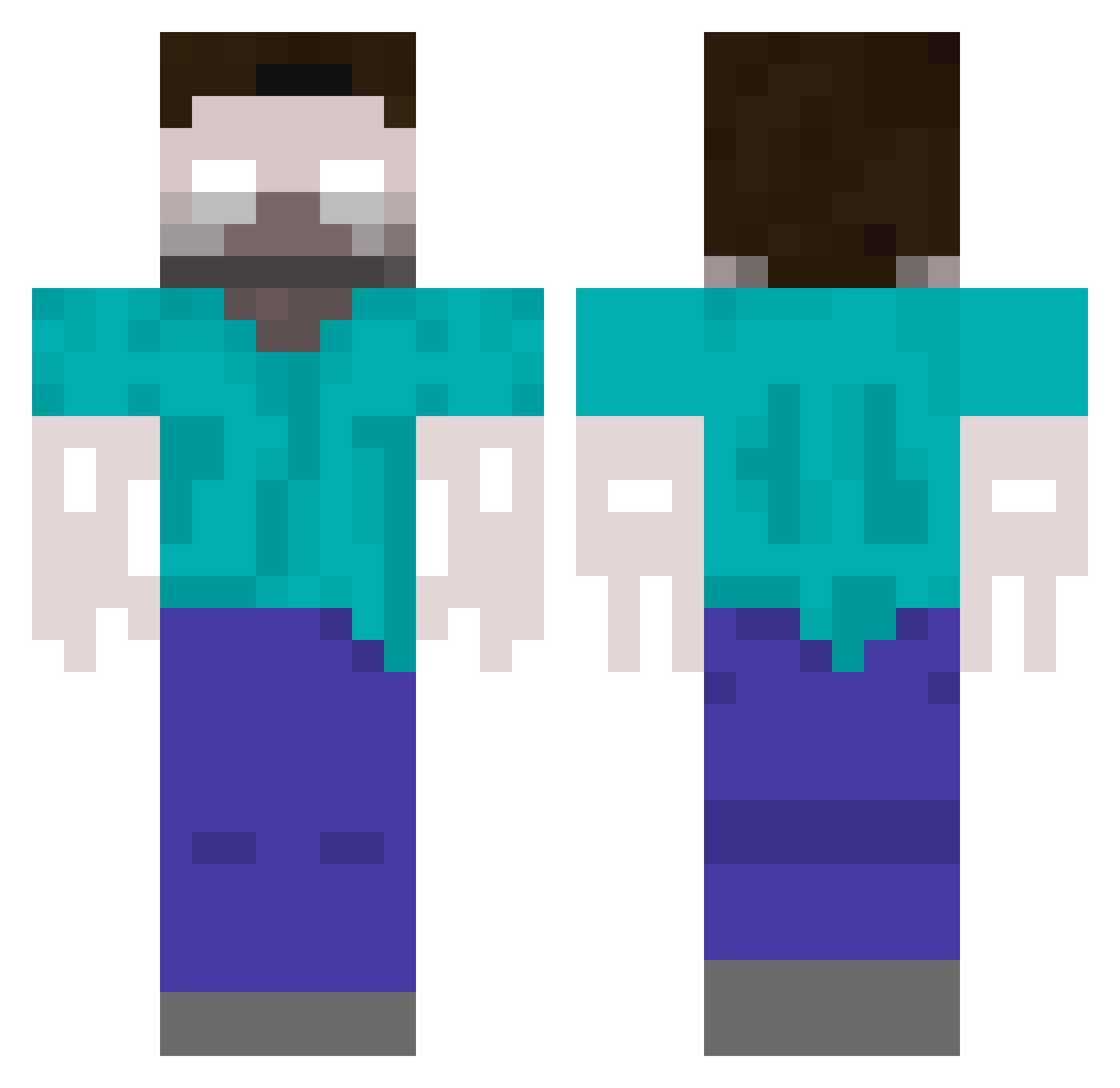 FikriAli95 Minecraft skin, front and back view
