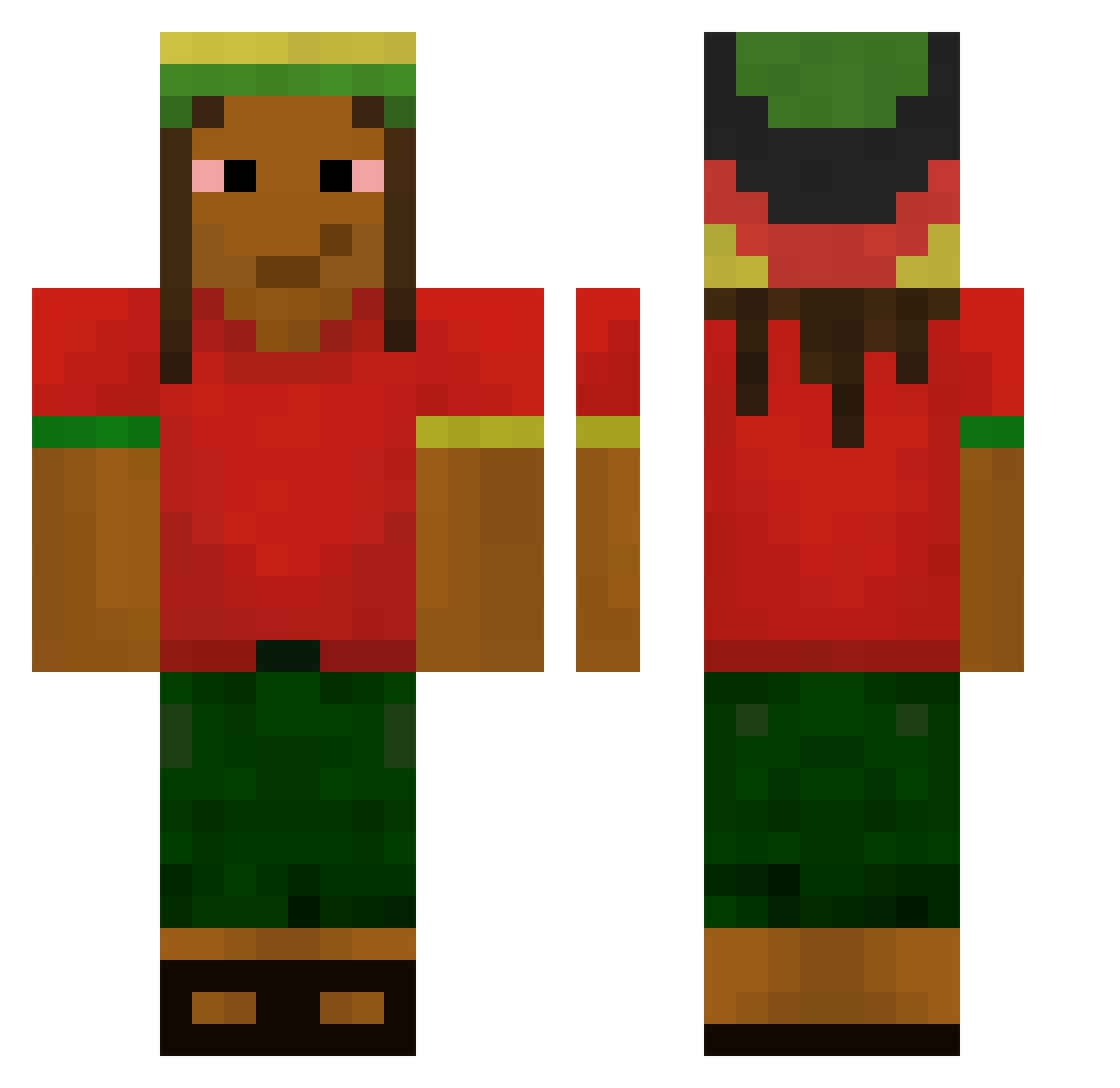 bongodrak Minecraft skin, front and back view