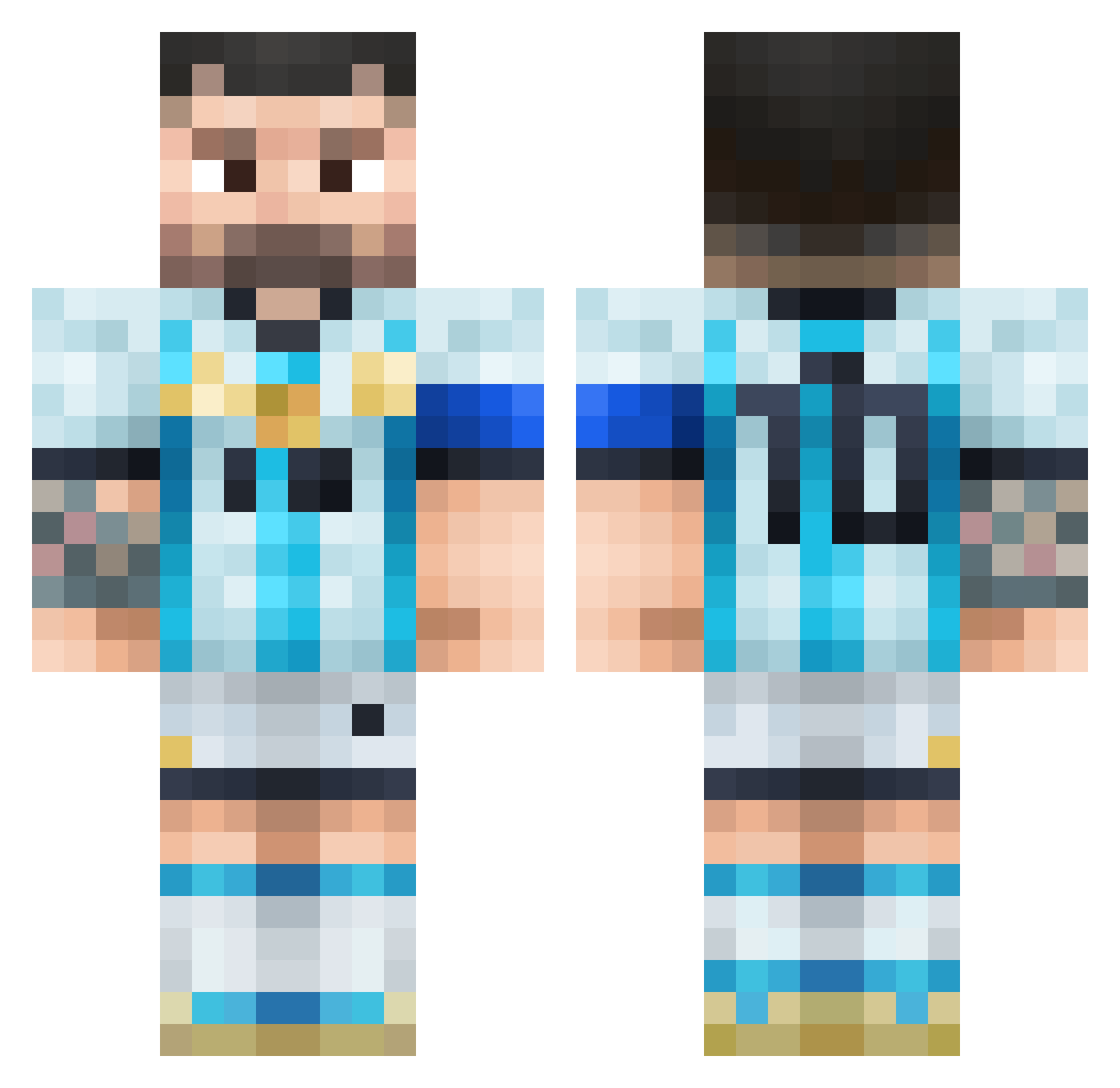 Jur1x_ Minecraft skin, front and back view