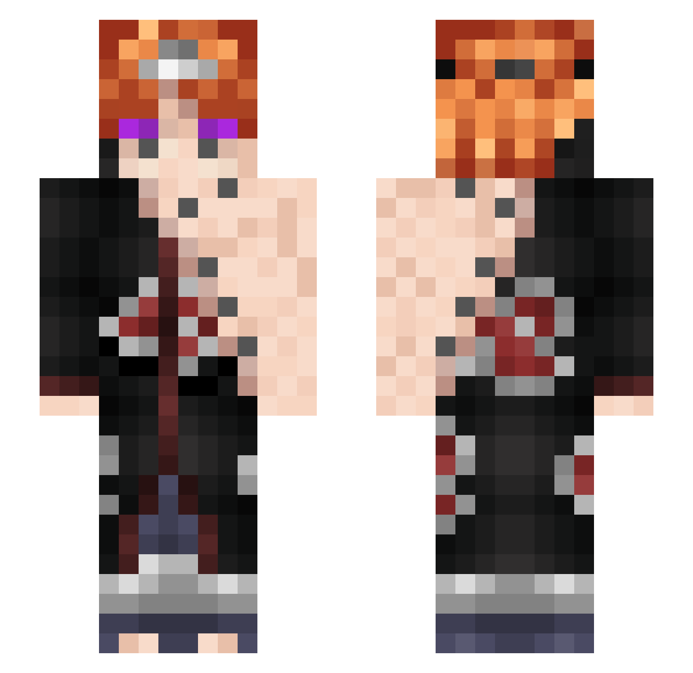 DumplinSannin Minecraft skin, front and back view