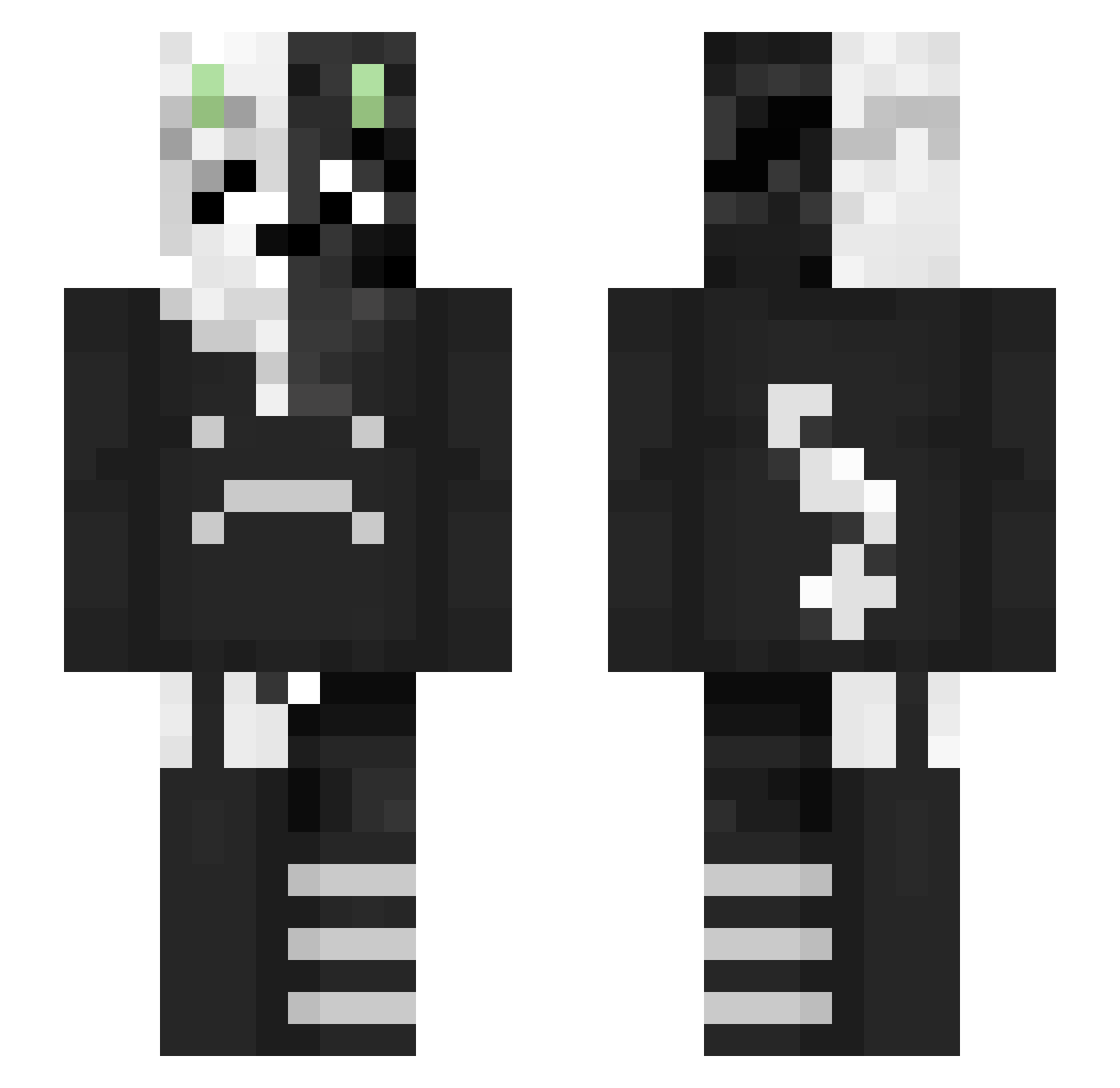 mouko Minecraft skin, front and back view