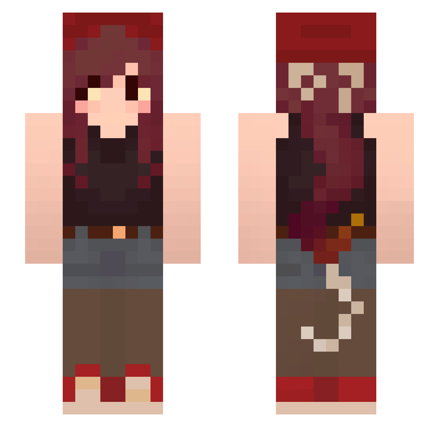 smokeberrry Minecraft skin, front and back view
