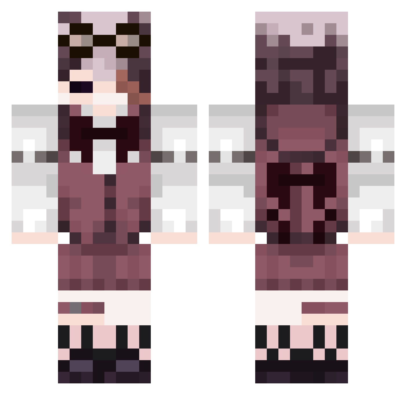 RowieeTwT Minecraft skin, front and back view