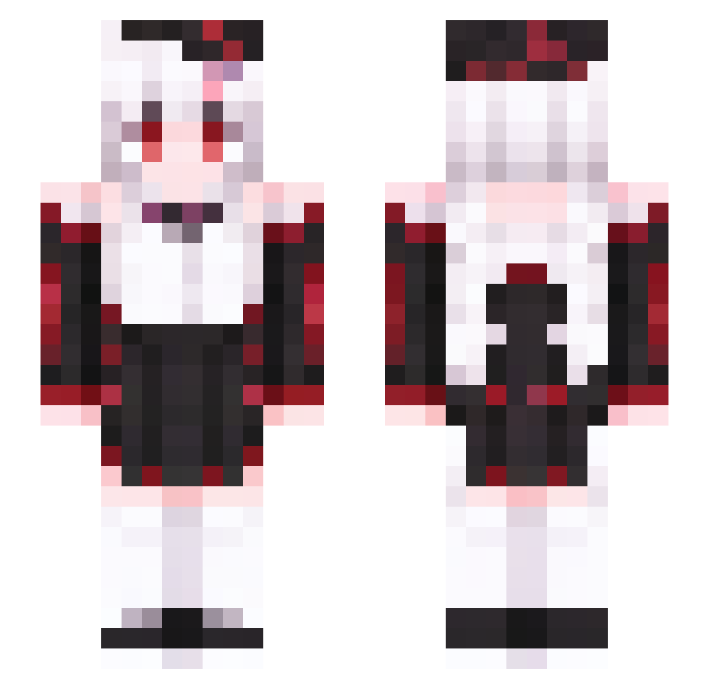 Frtay Minecraft skin, front and back view