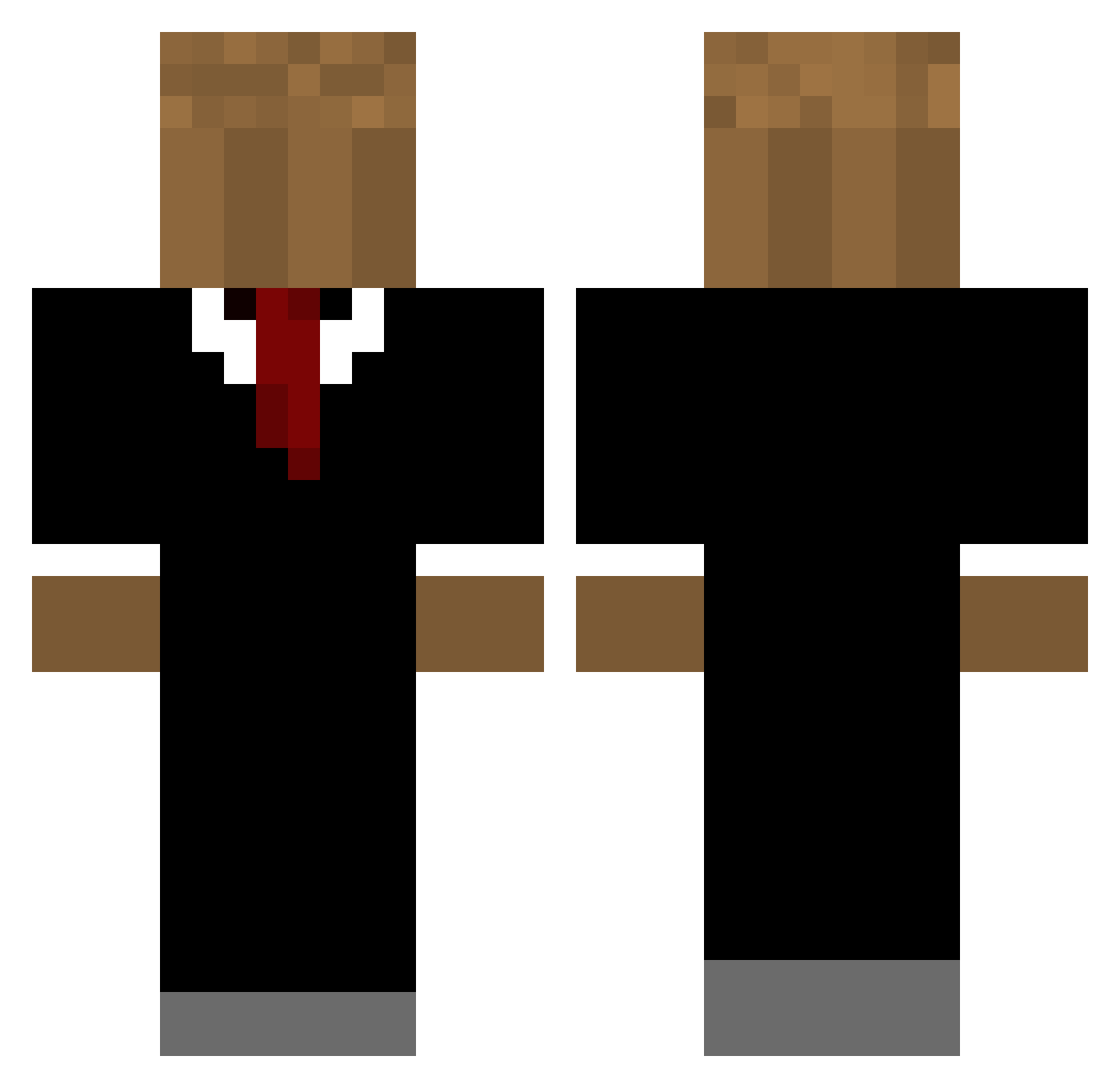 mxffinhead Minecraft skin, front and back view